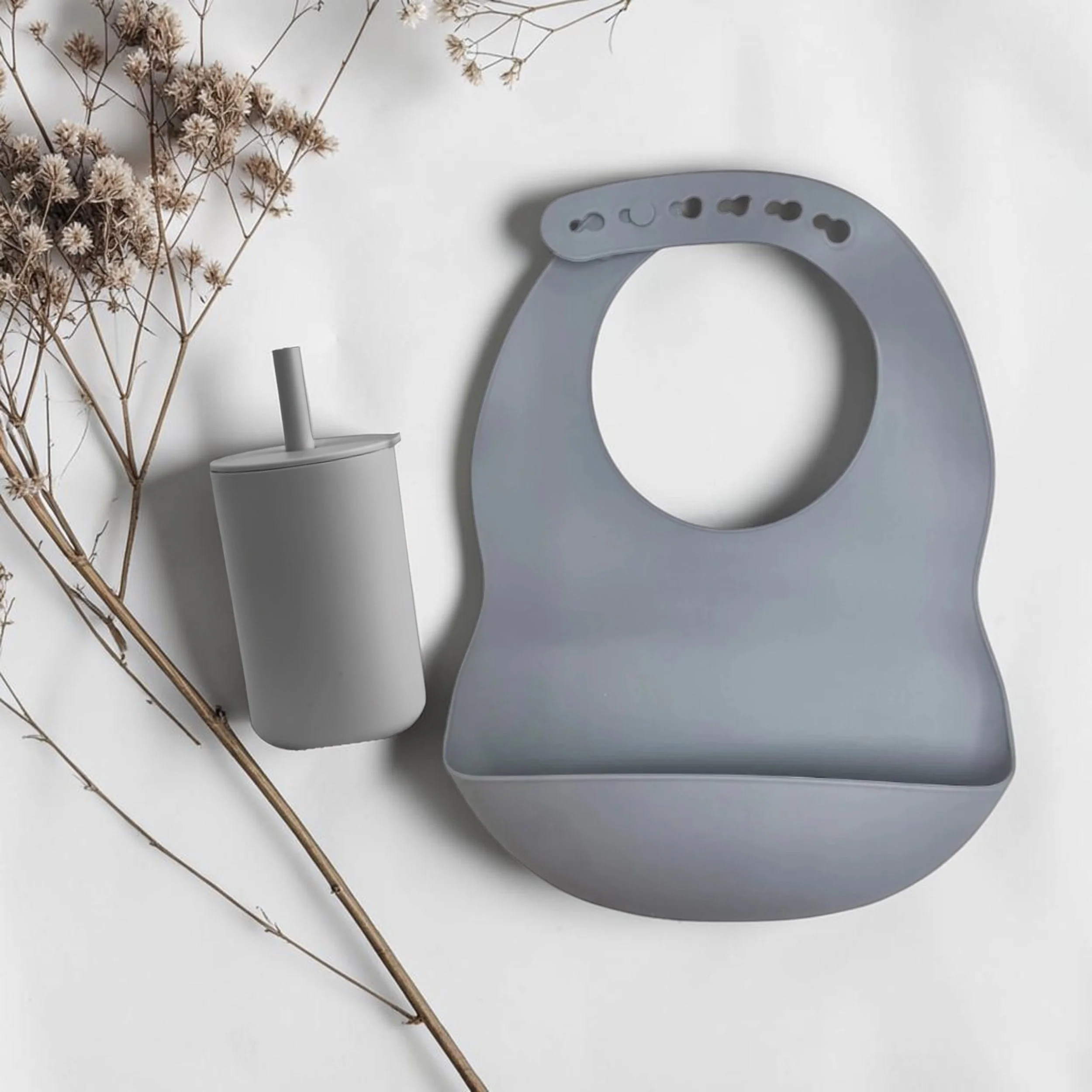 Grey Silicone bib and Sippy Cup.jpg