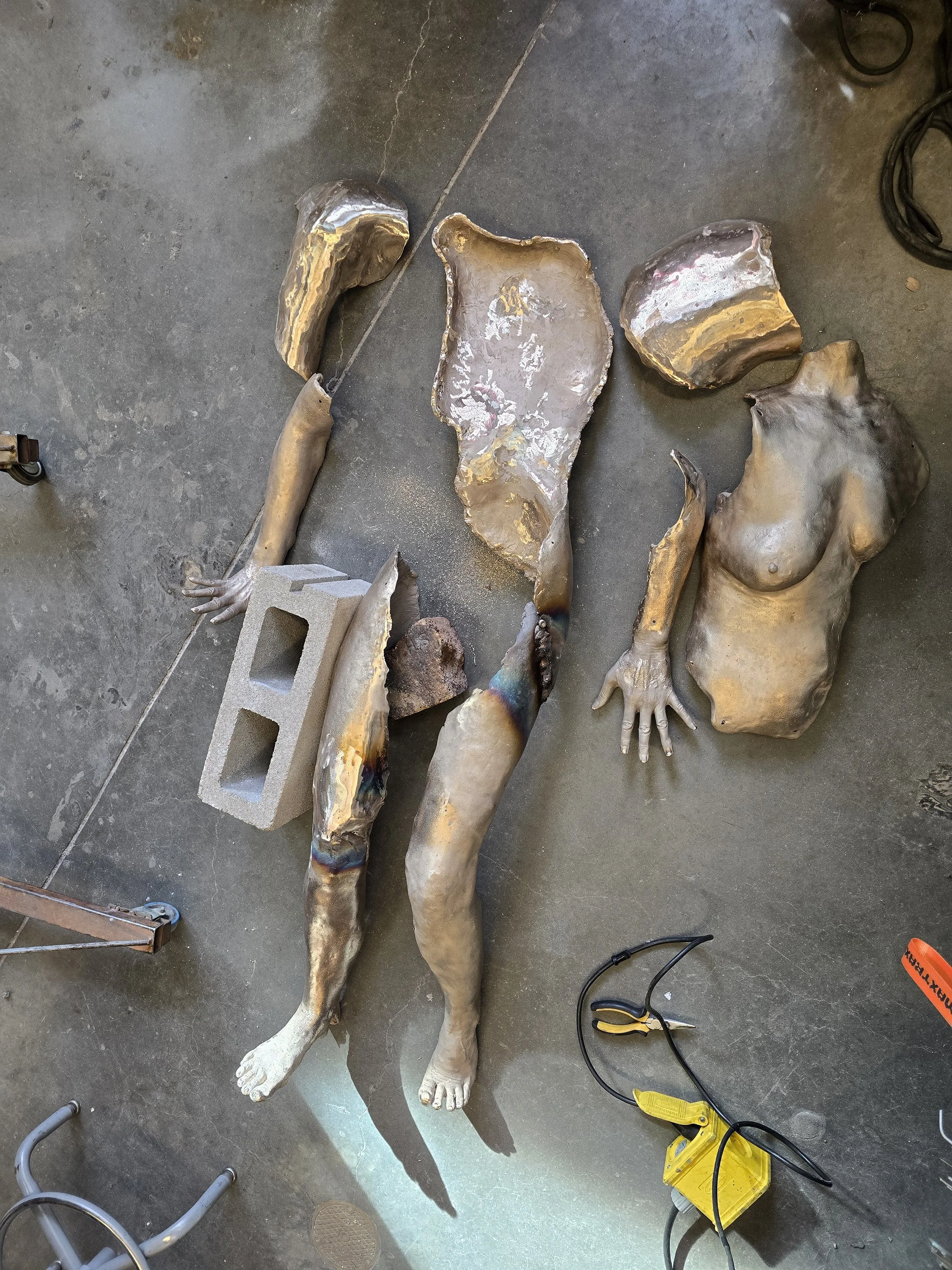 Pieces are coming together. Bronze body casting