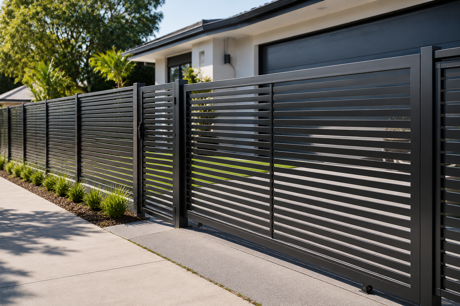 Timber boundary fencing installed at a residential property in North Brisbane