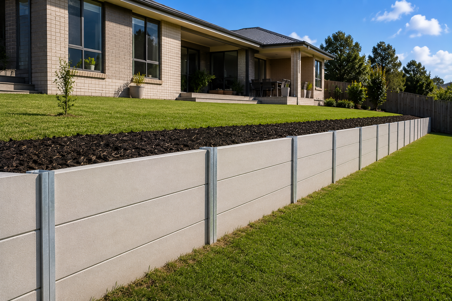 Concrete sleeper retaining wall in Samford Valley
