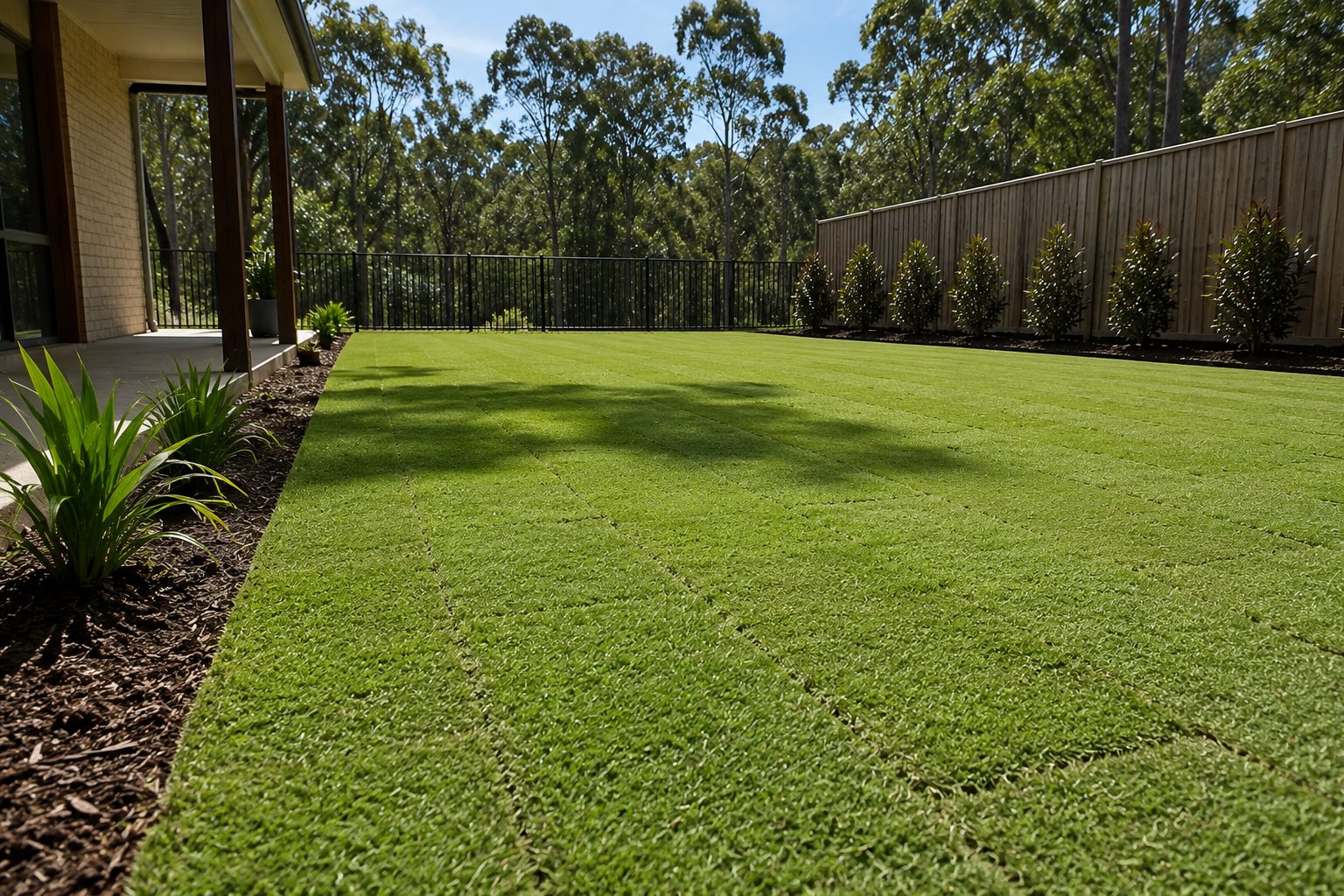 New turf installation for a residential property in North Brisbane