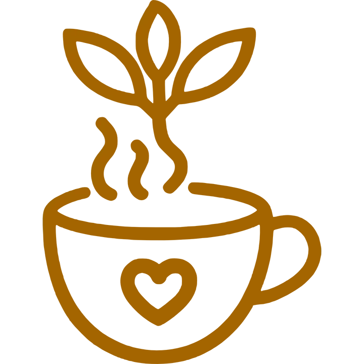 Icon of plant medicine coming out from a tea cup.