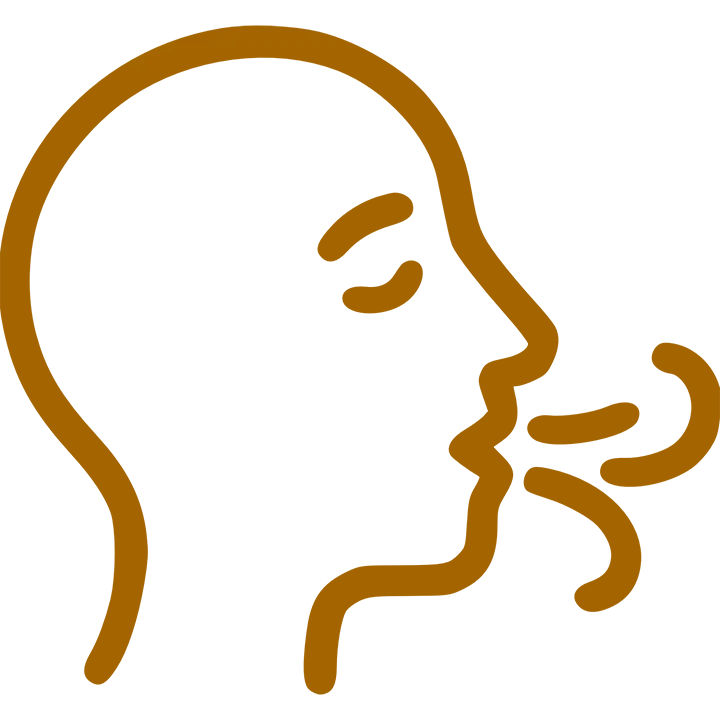 Icon of person breathing out.