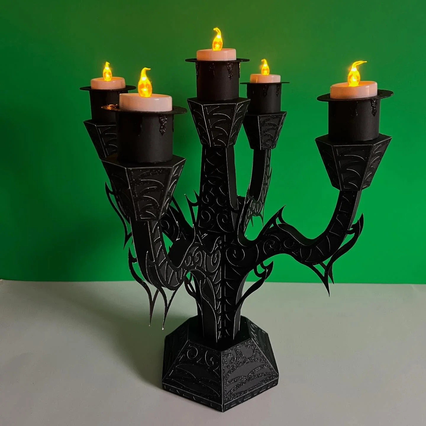 I&rsquo;ve been busy with house and outdoor projects and not getting to spend much time in my craft room, but I&rsquo;m back at it and I&rsquo;m getting ready for Fall. This candelabra is made entirely from cardstock. Design by @craftingwithsarah fro