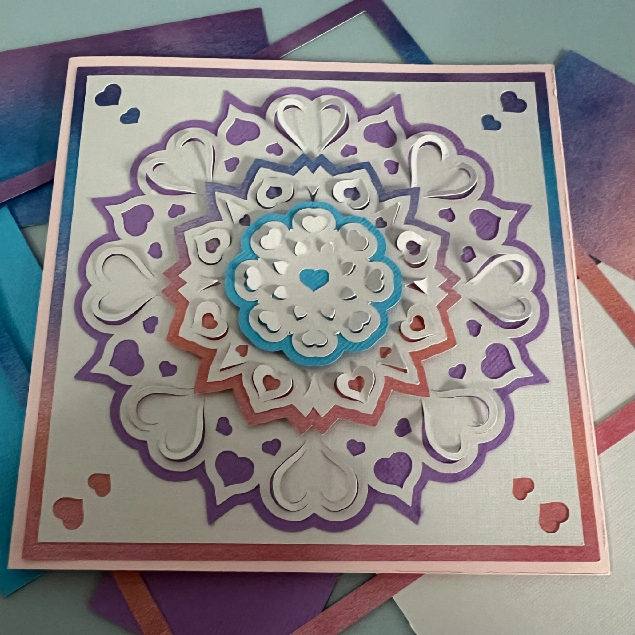 First project of 2026, a sweet little Valentine&rsquo;s Day card. #valintinesday #heart #valintines #hearts #heartcard