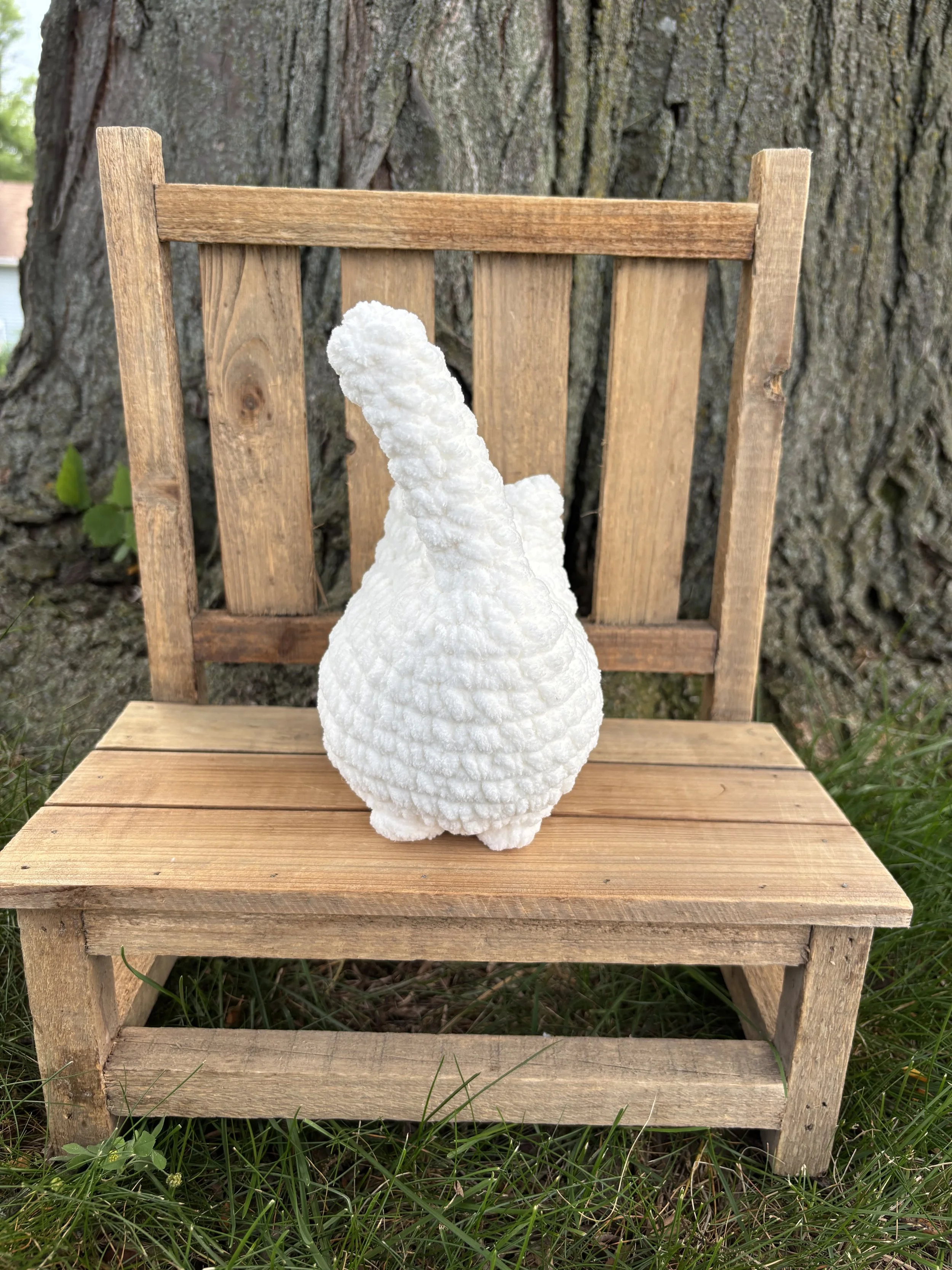 Handmade crochet white cat plushie