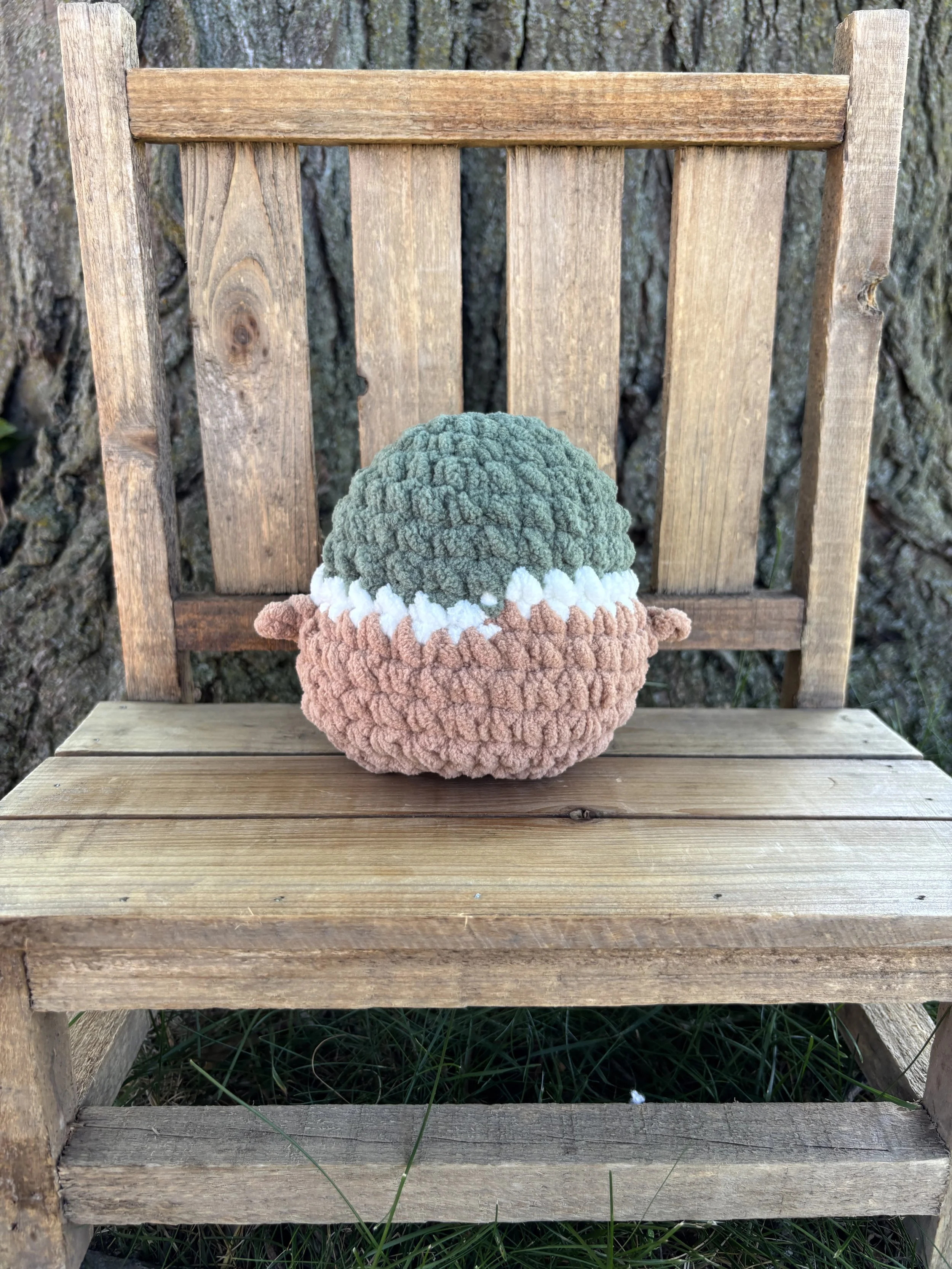 Handmade crochet round mallard plushie