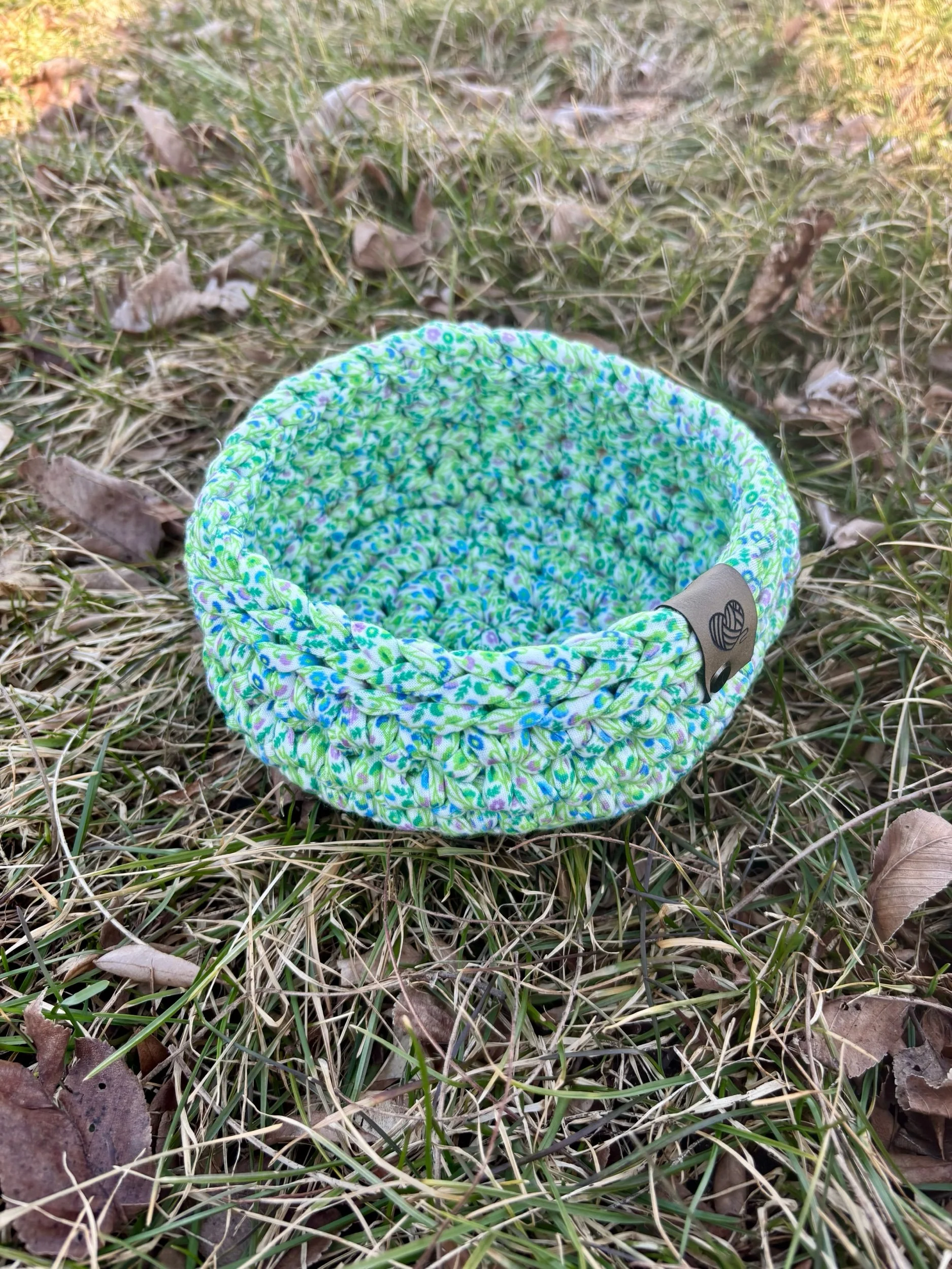 Handmade Crochet Fabric Basket