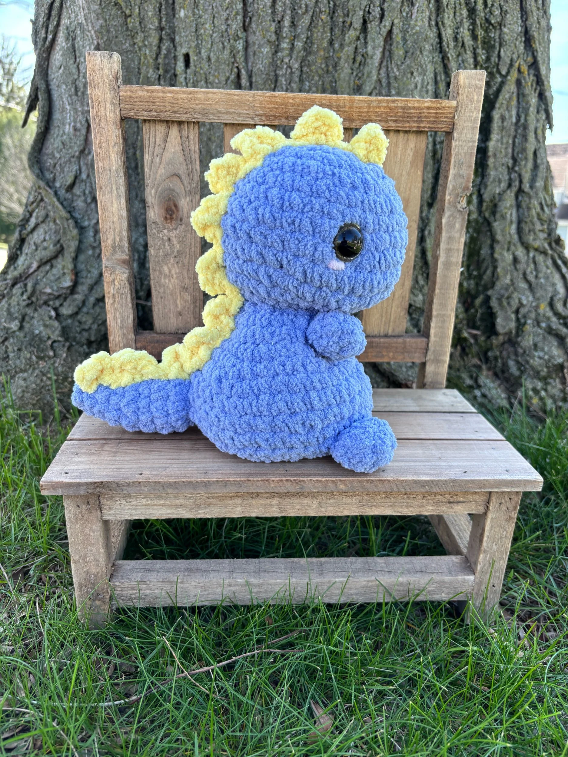 Handmade Crochet Weighted Dino Plush