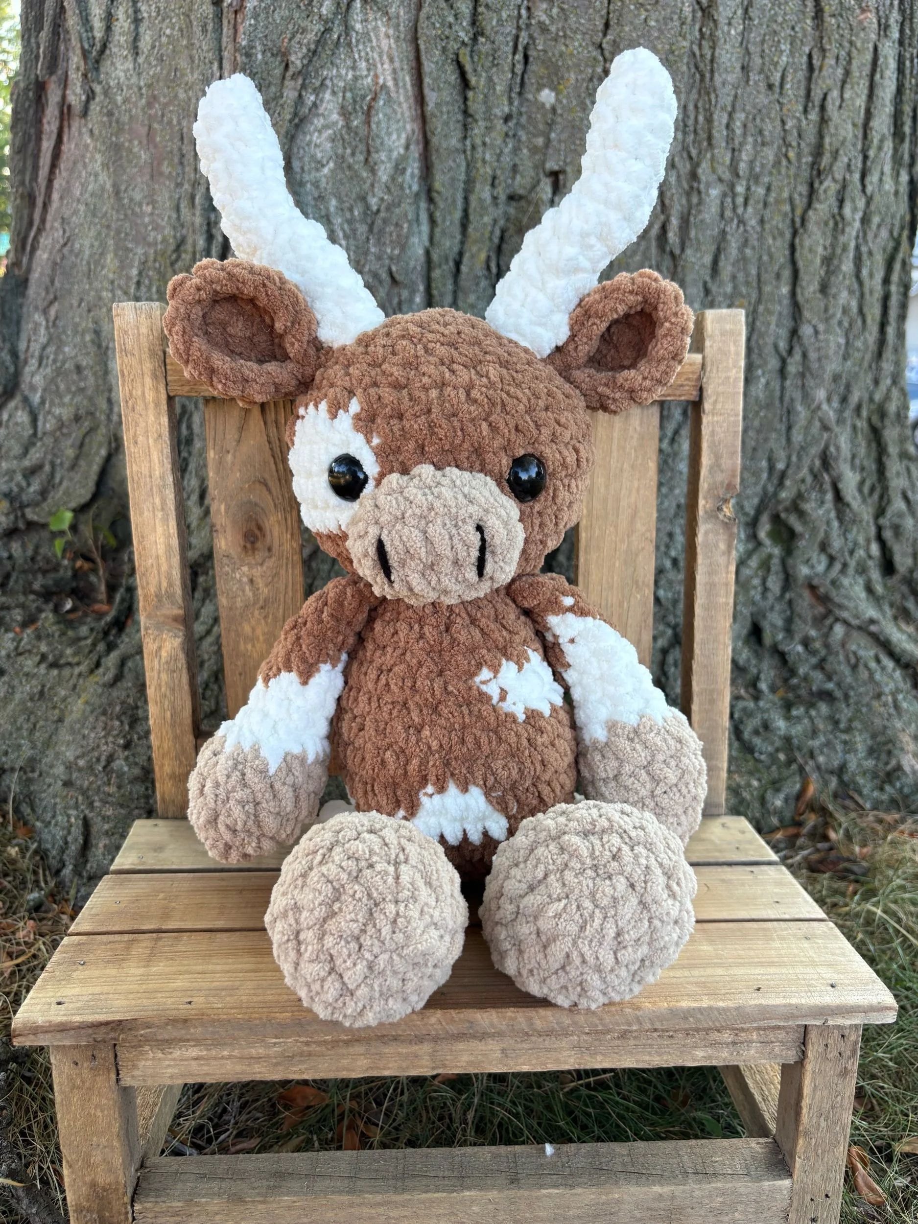 Handmade Crochet Longhorn Plushie