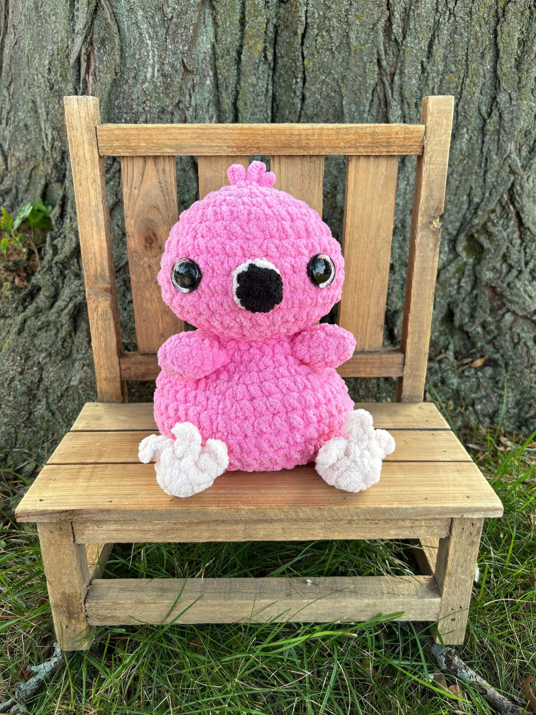 Handmade Crochet Weighted Flamingo Plushie