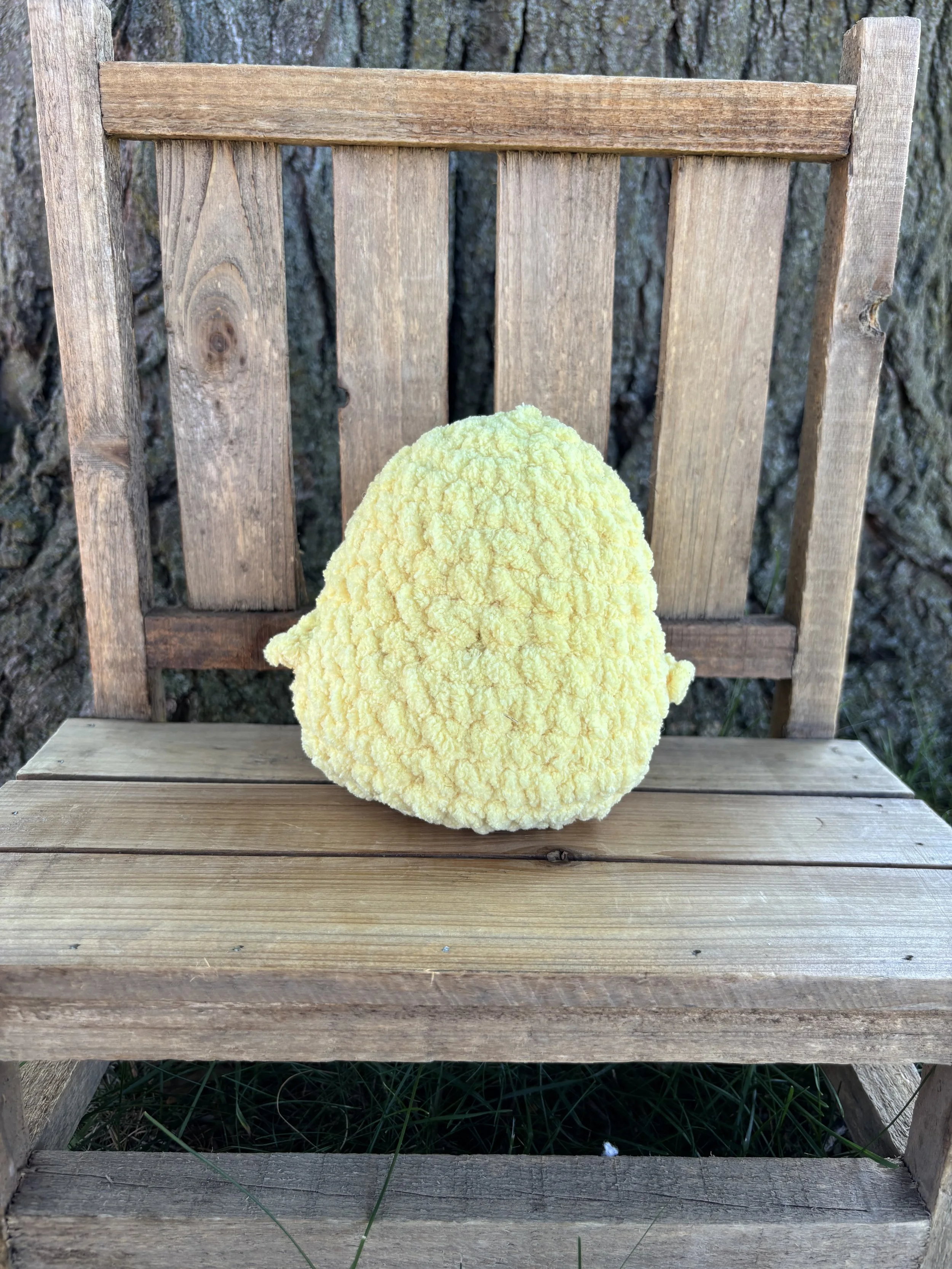 Handmade crochet round chick plushie