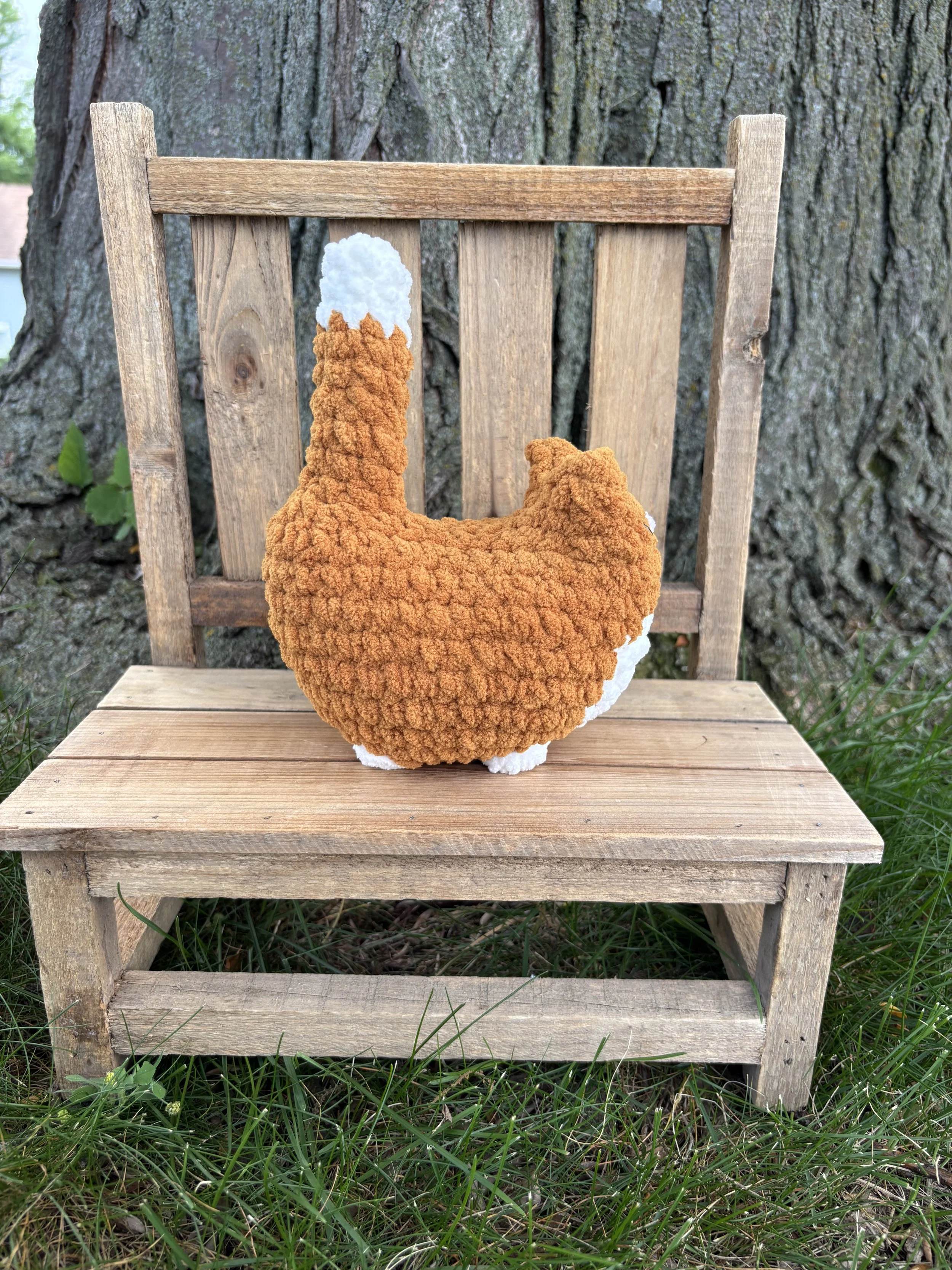Handmade crochet orange tuxedo cat plushie