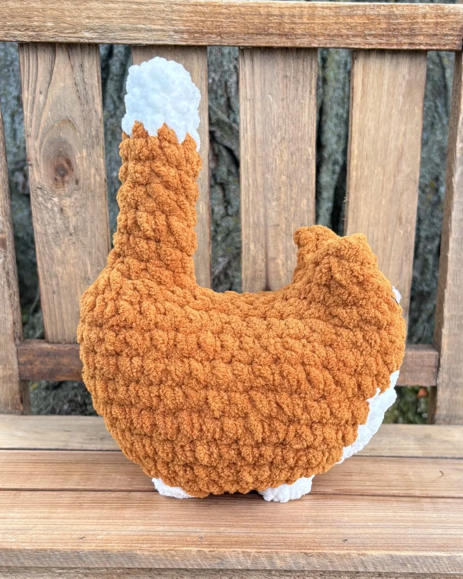 Handmade crochet orange tuxedo cat plushie