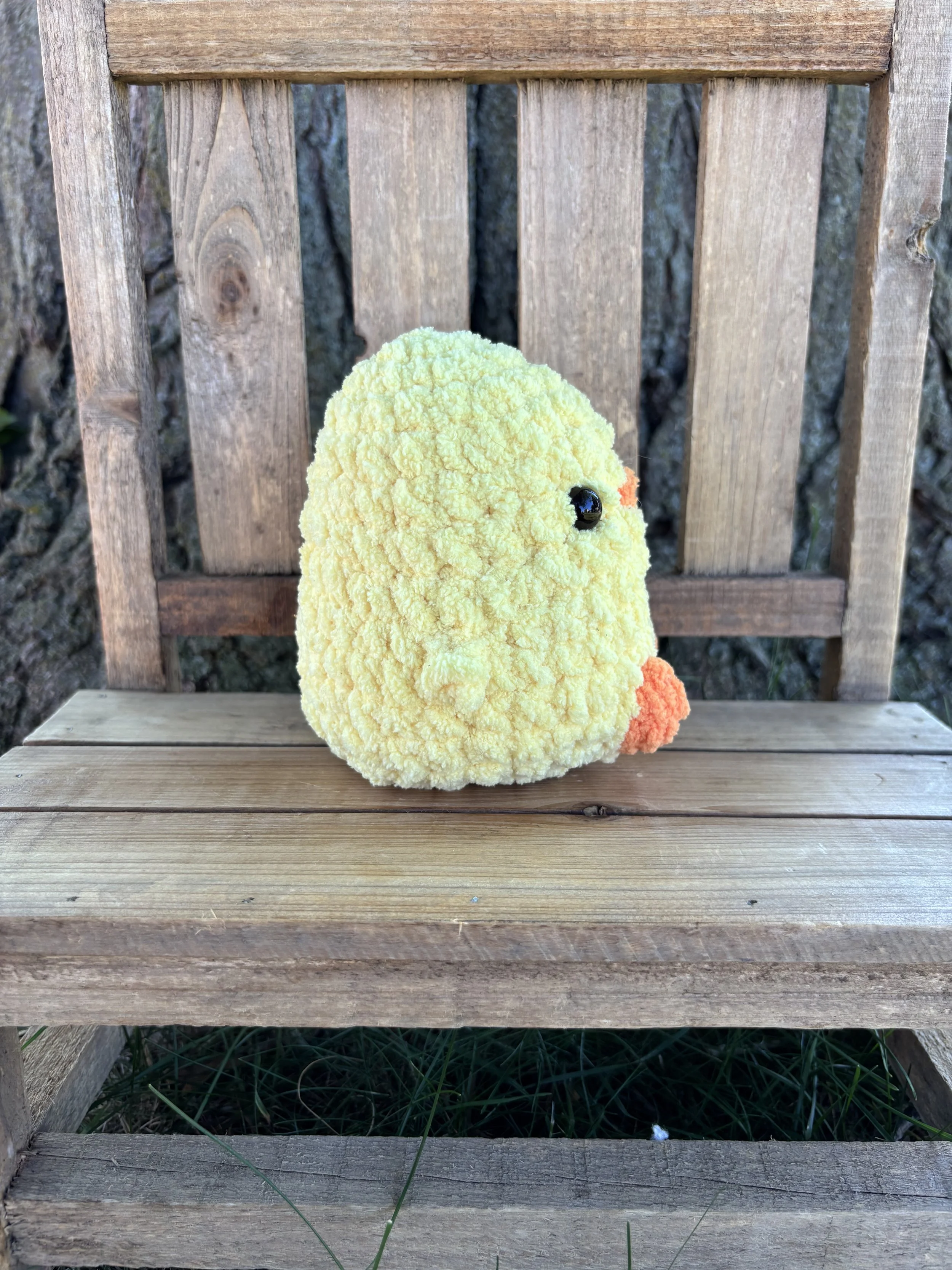 Handmade crochet round chick plushie