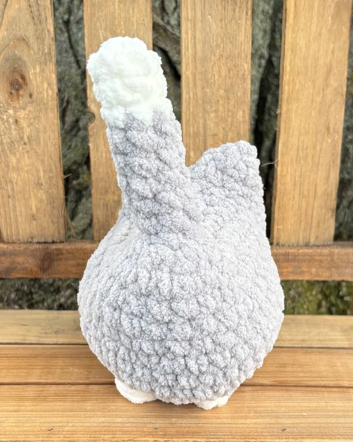Handmade crochet grey tuxedo cat plushie