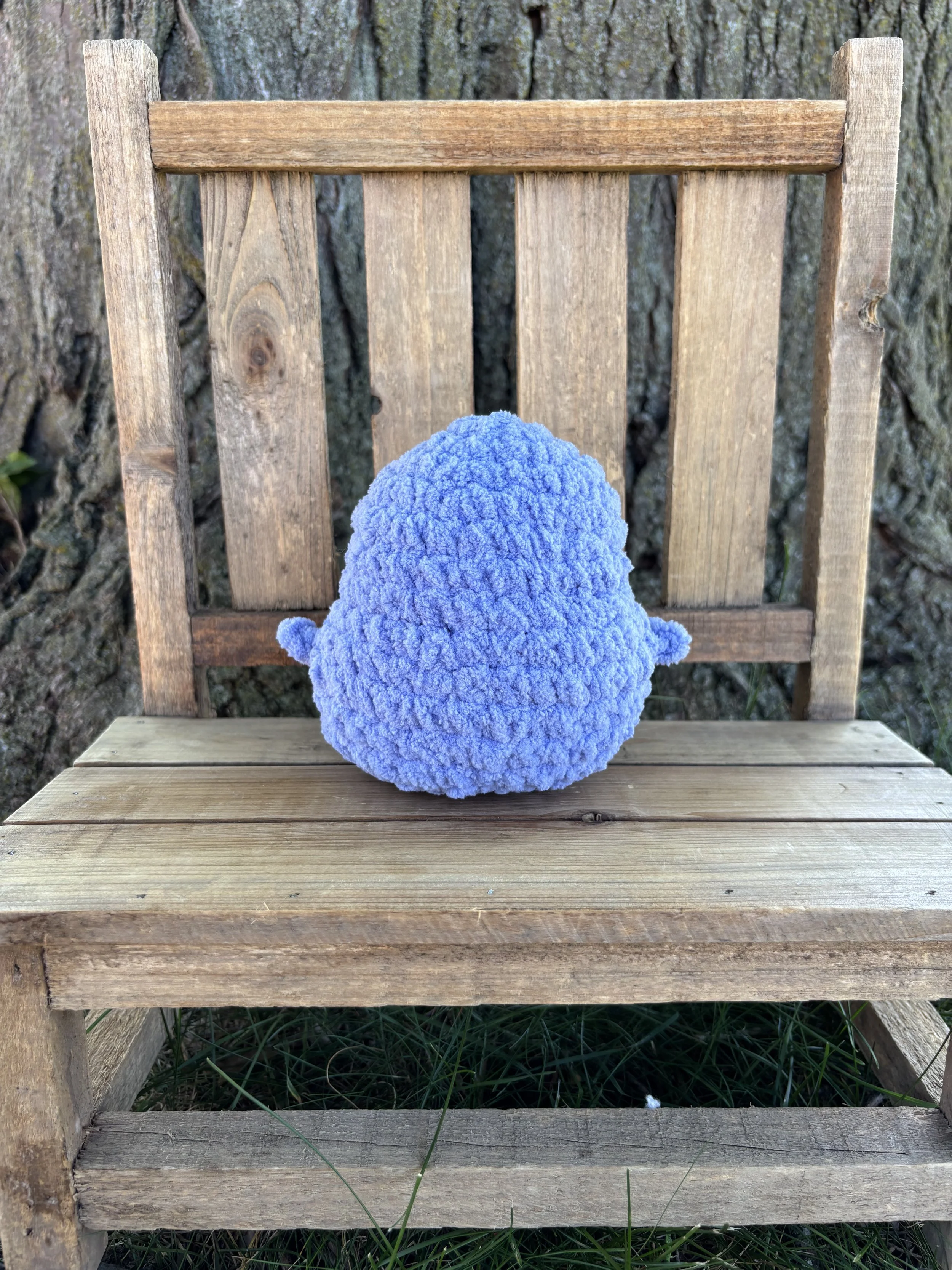 Handmade crochet round penguin plushie