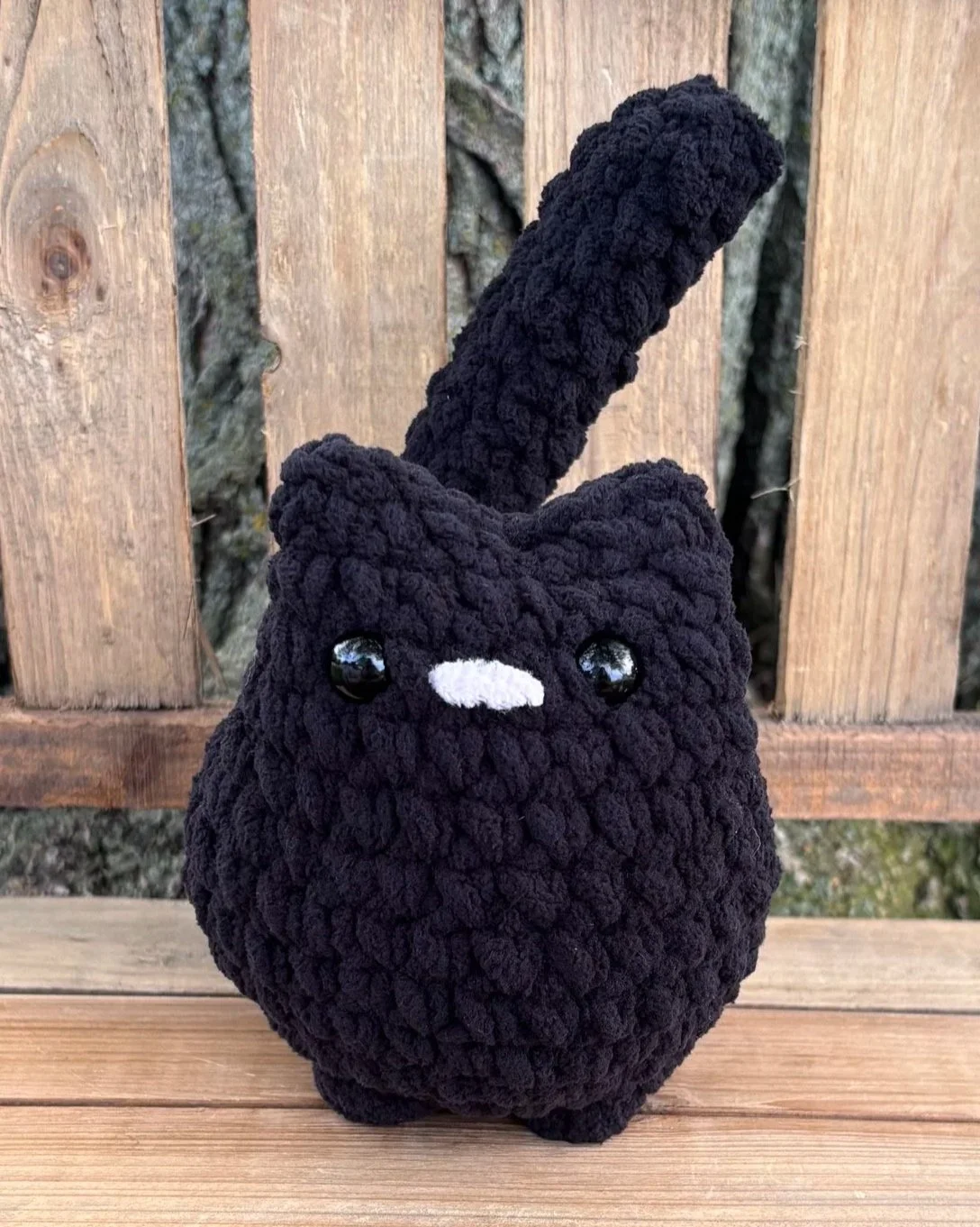 Handmade crochet solid cat plushie