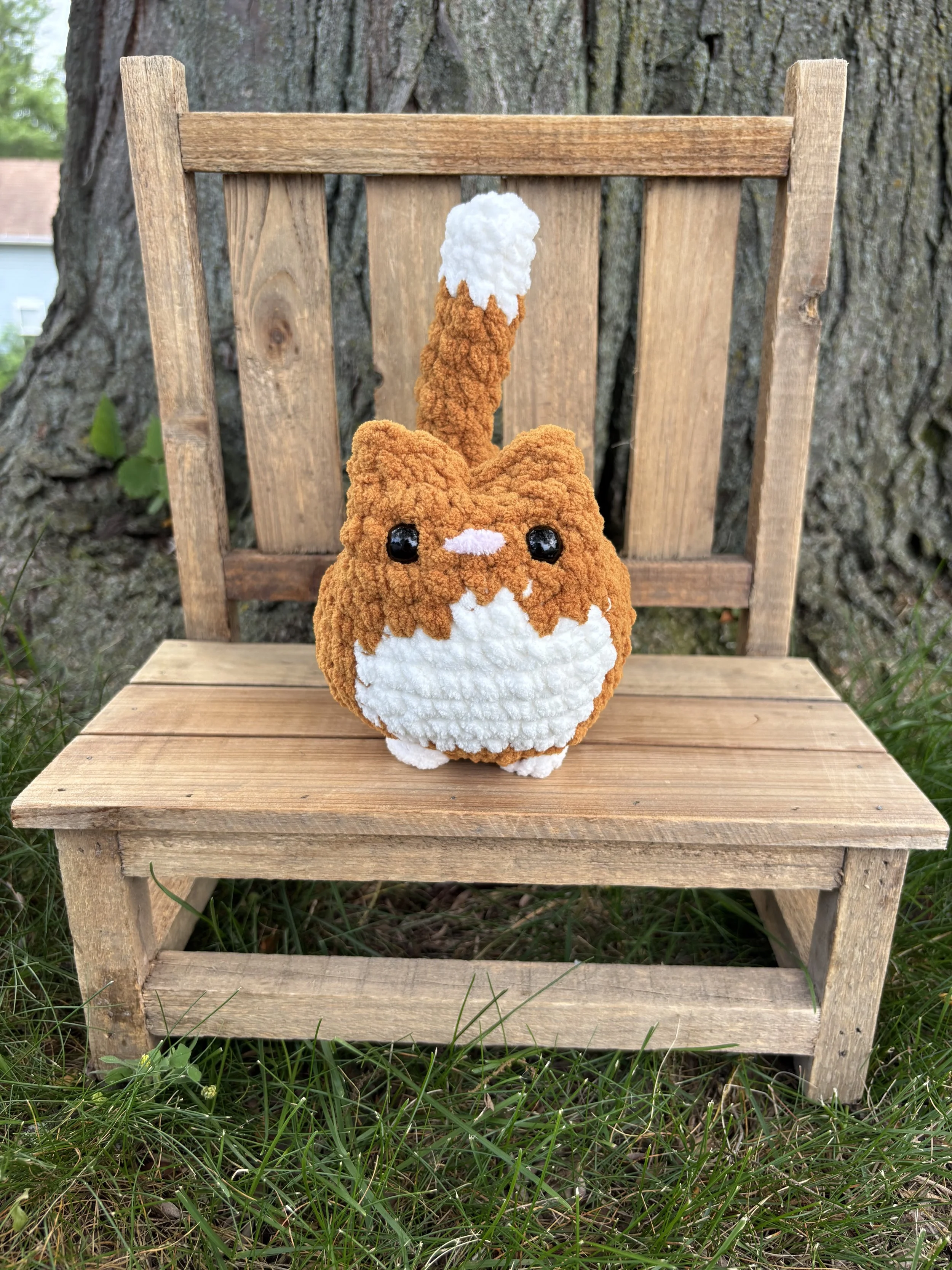 Handmade Crochet Tuxedo Cat Plushie