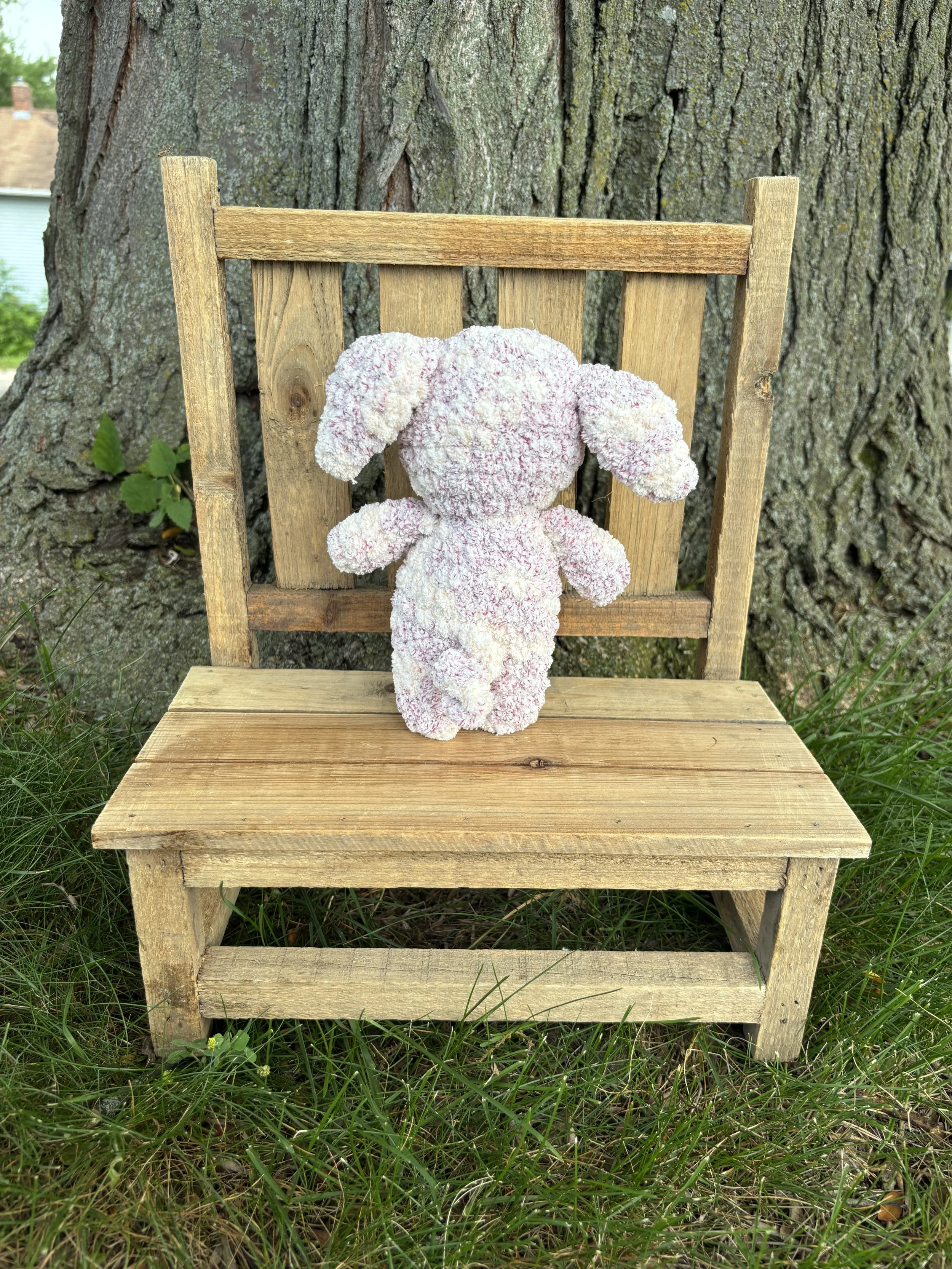 Handmade crochet pig plushie with floppy ears