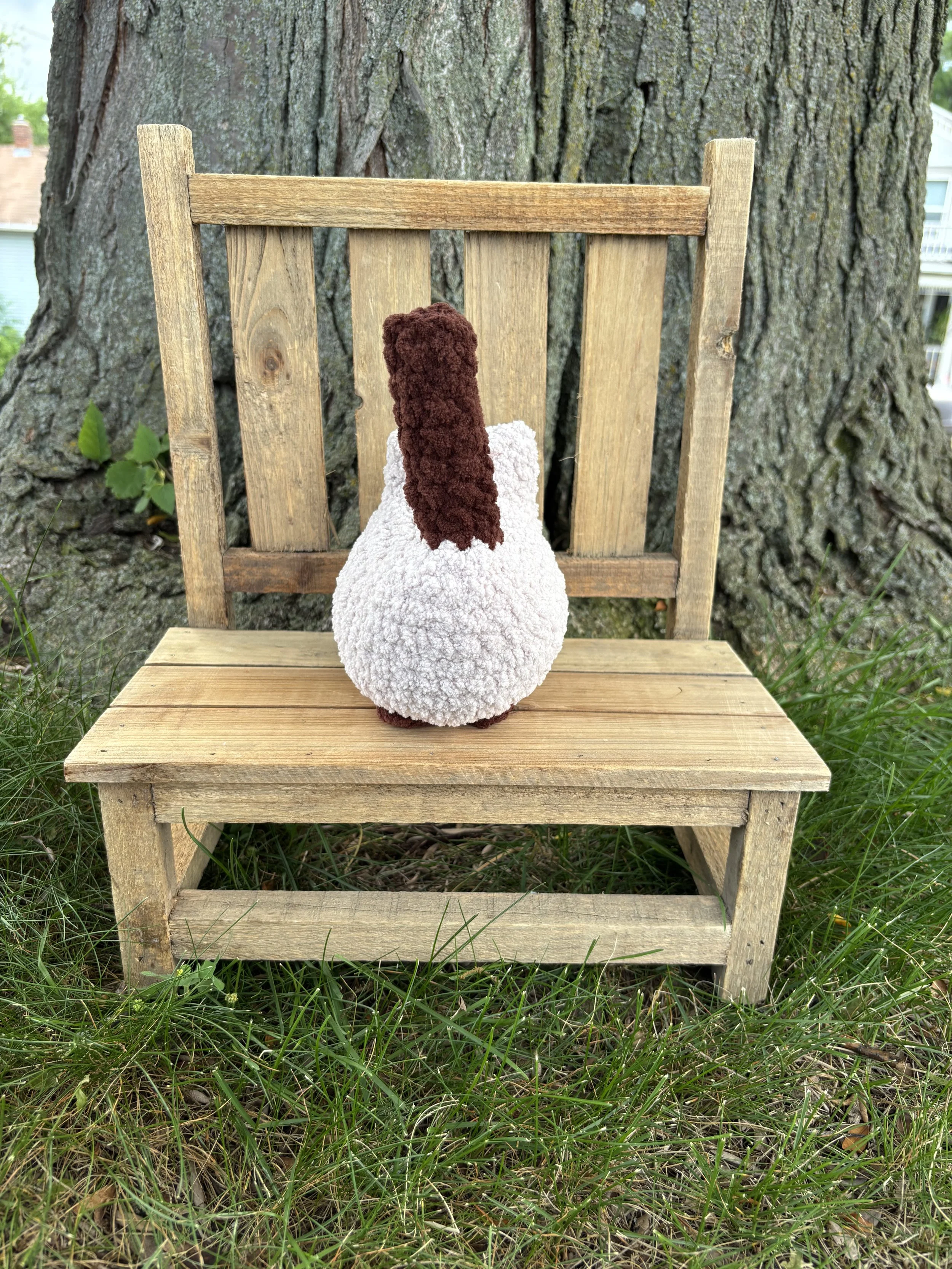 Handmade crochet Siamese cat plushie