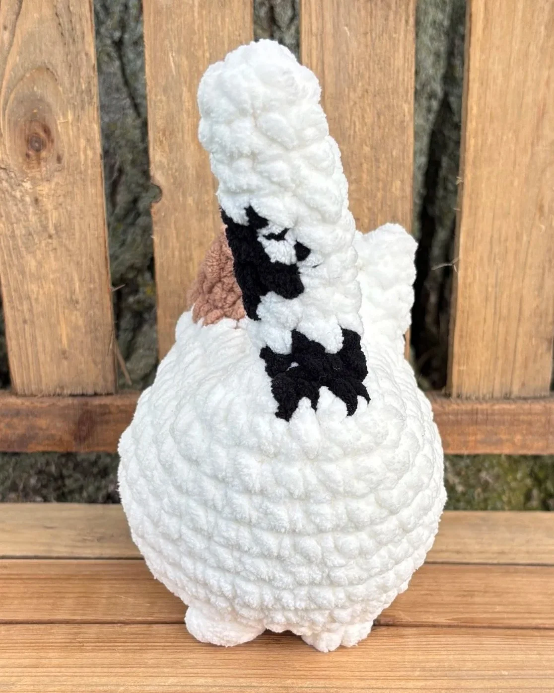 Handmade crochet calico cat plushie, pattern B