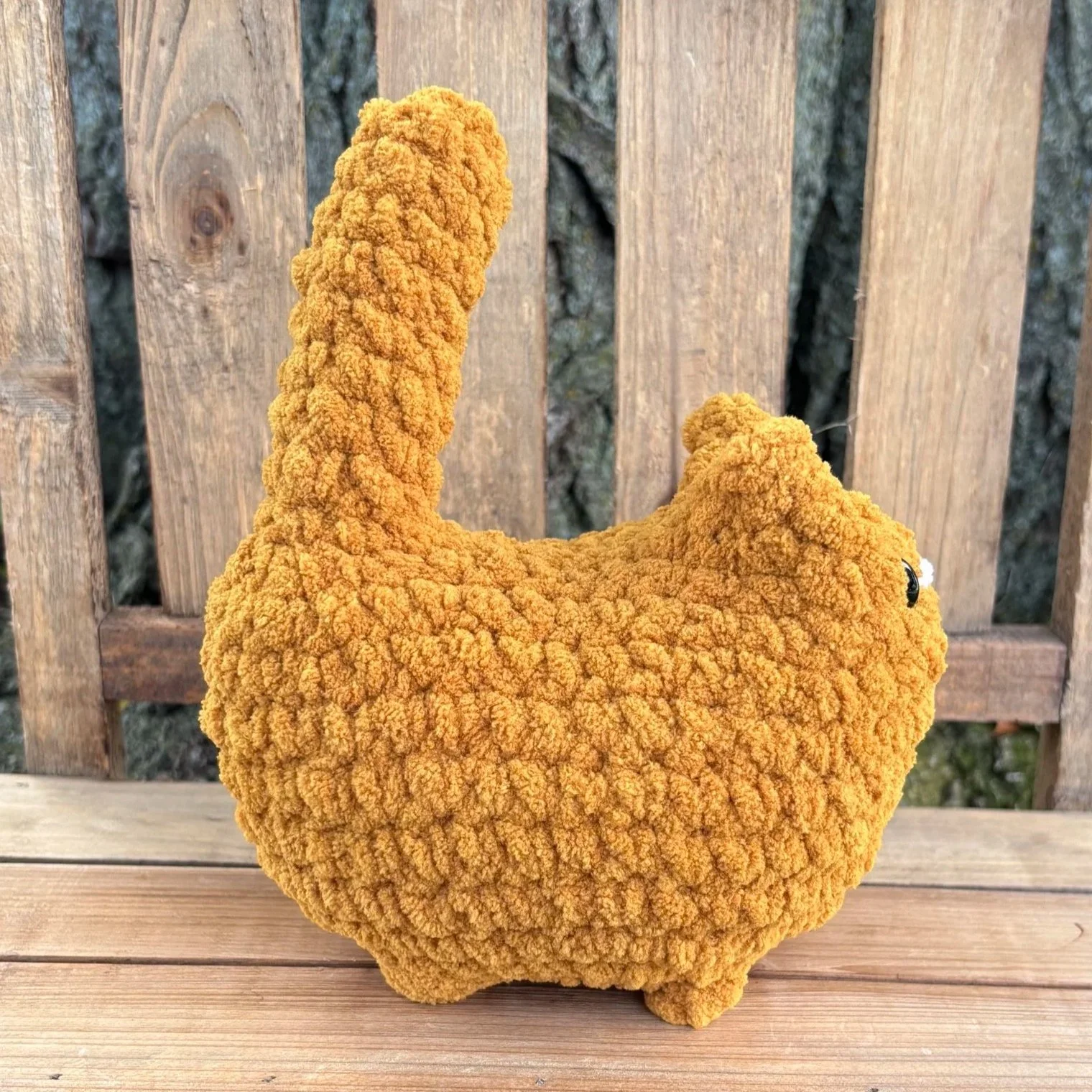 Handmade crochet orange cat plushie
