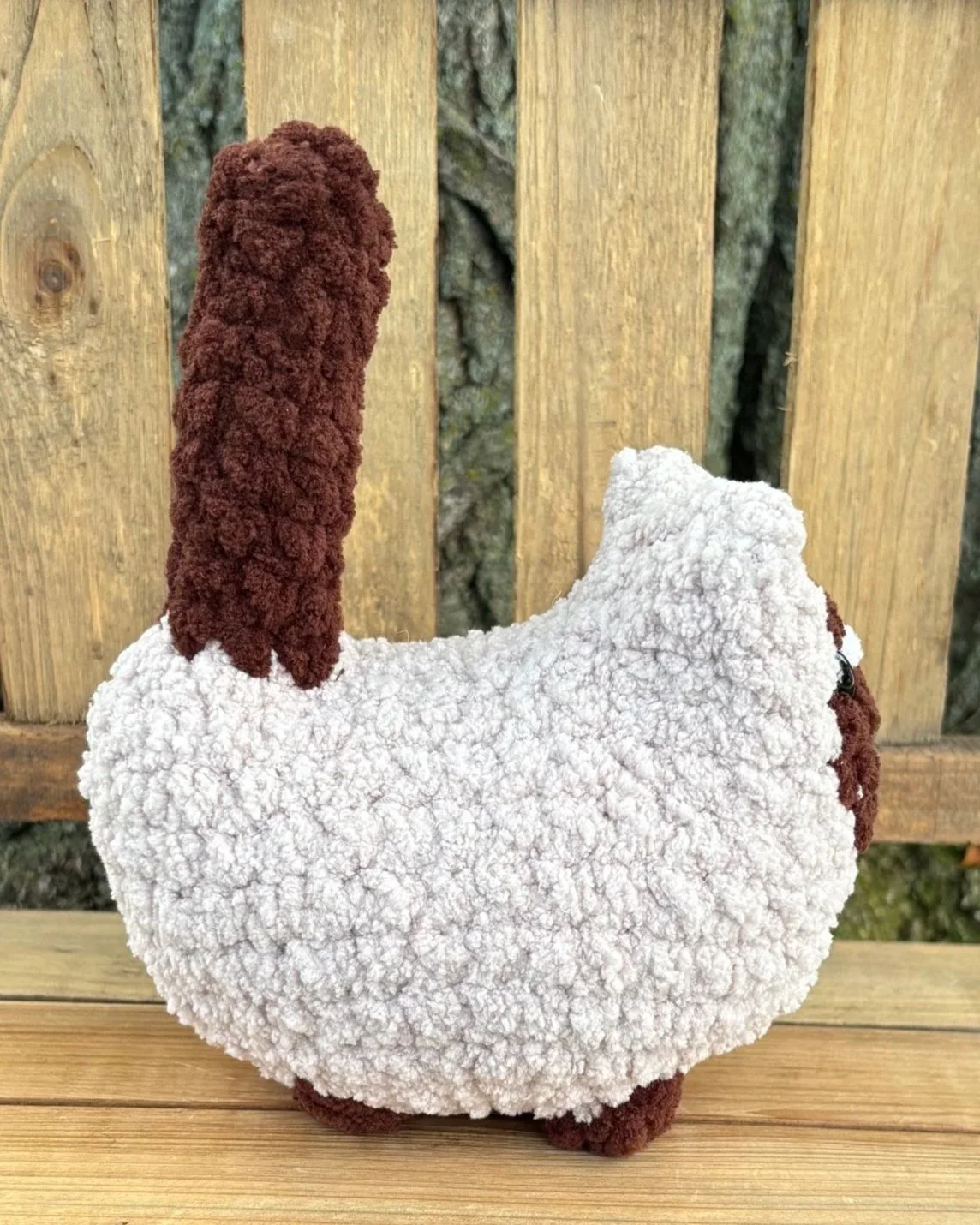 Handmade crochet Siamese cat plushie