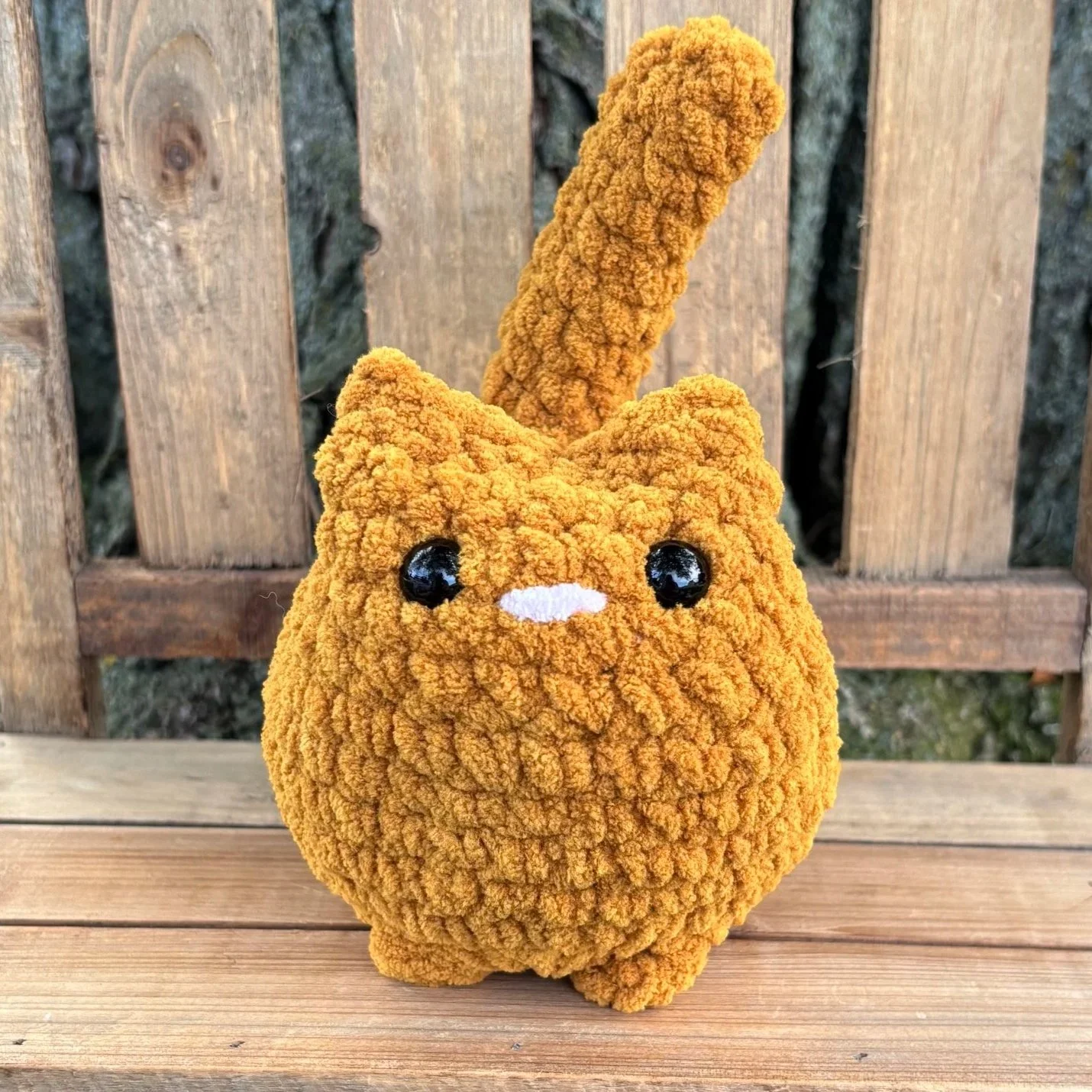 Handmade crochet solid cat plushie