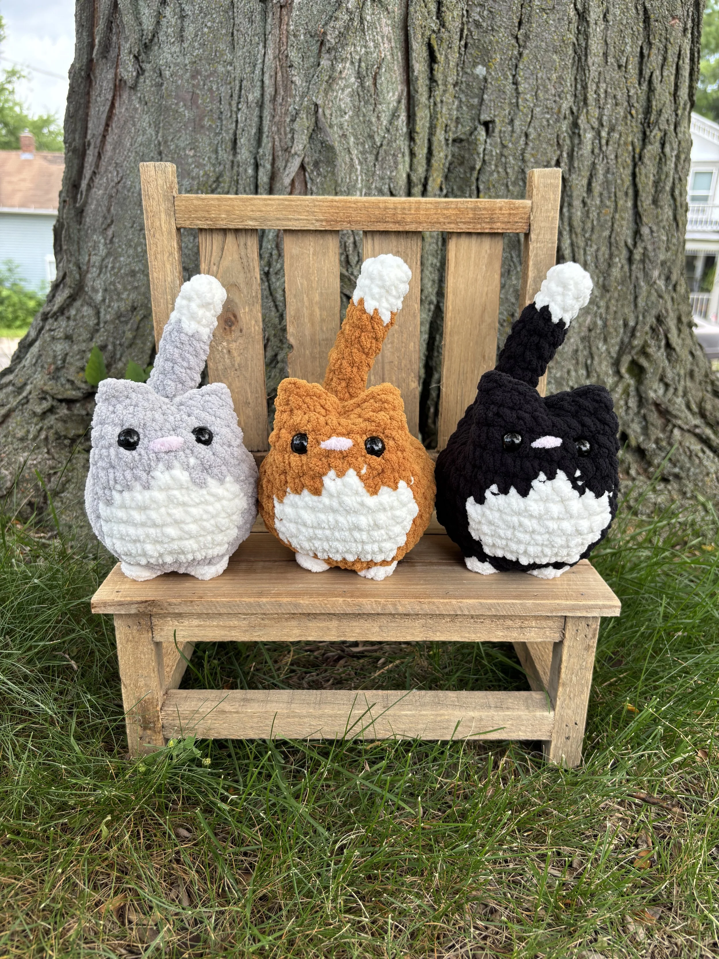 Handmade Crochet Tuxedo Cat Plushie