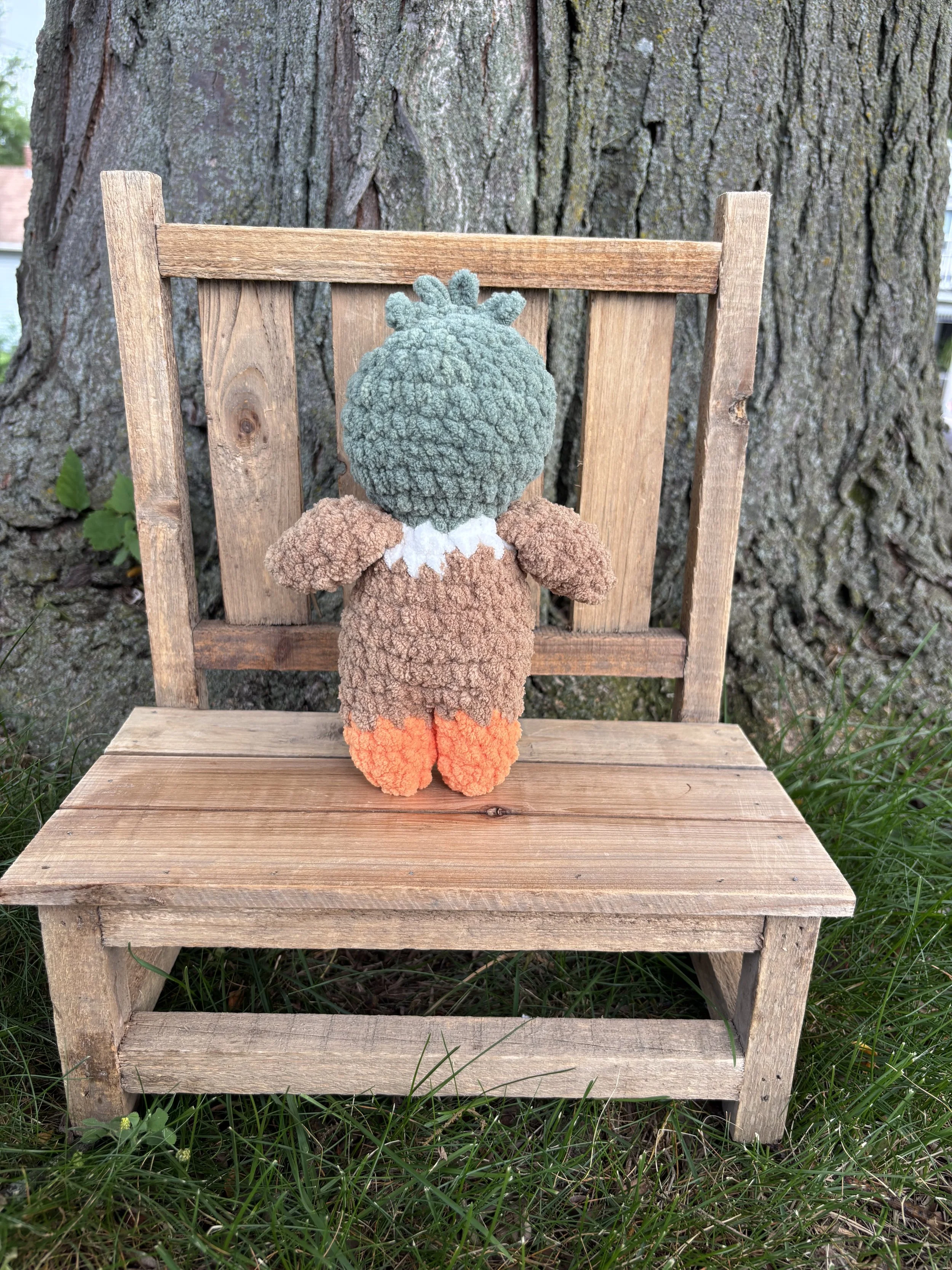 Handmade crochet mallard duck plushie