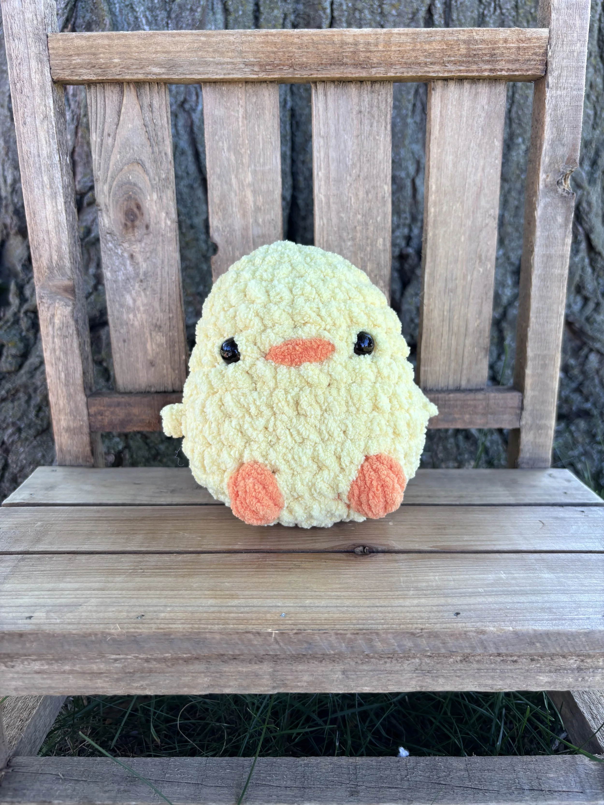 Handmade crochet round chick plushie