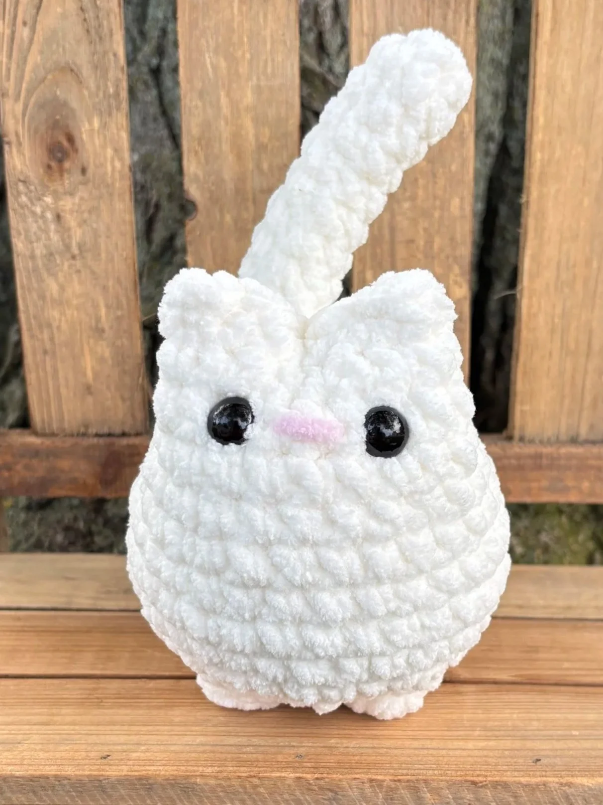 Handmade crochet solid cat plushie