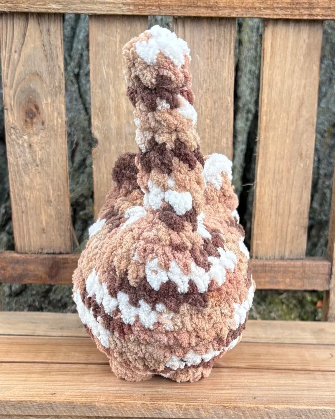 Handmade crochet brown tabby cat plushie