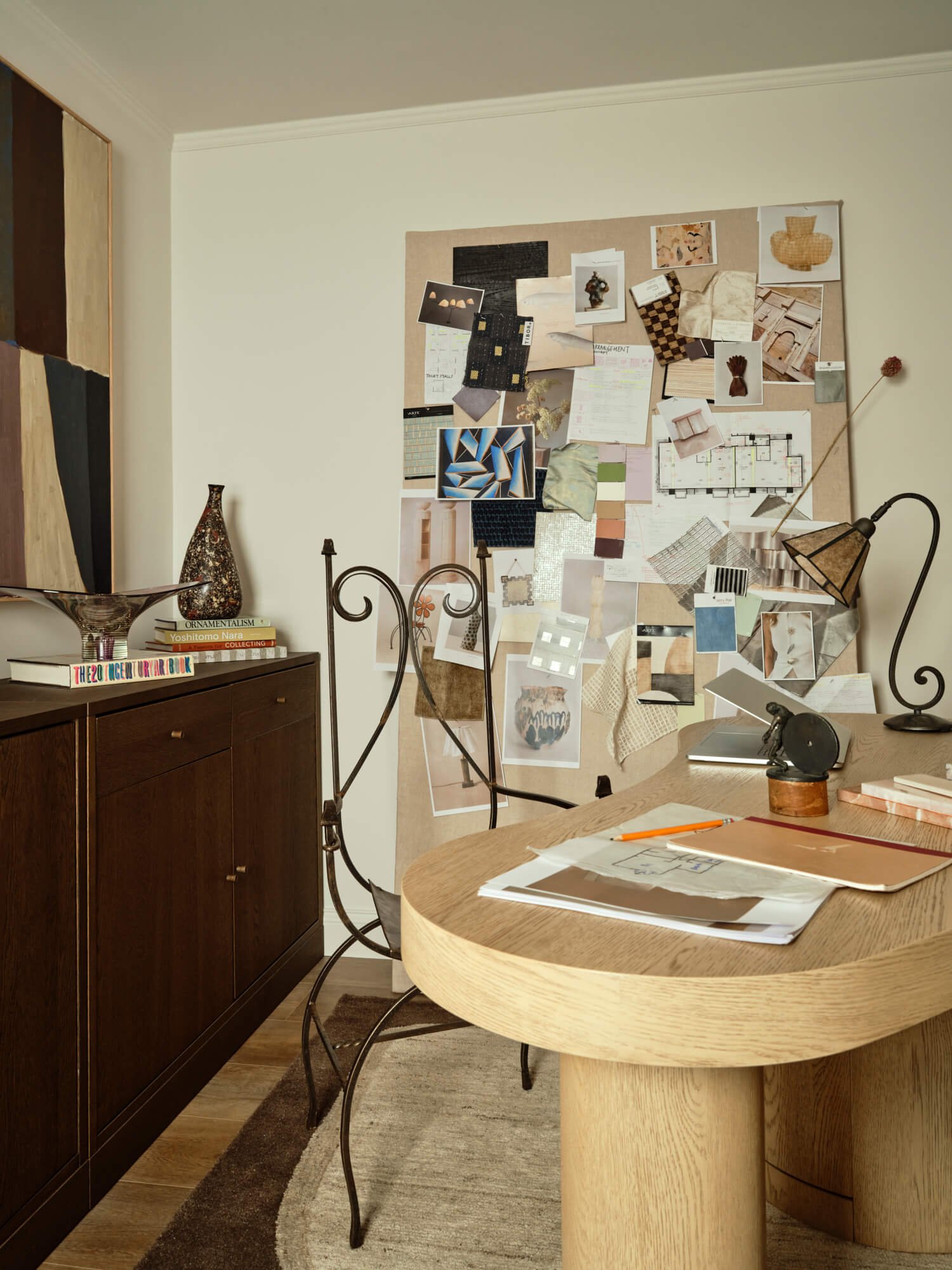 Home office with vintage chair