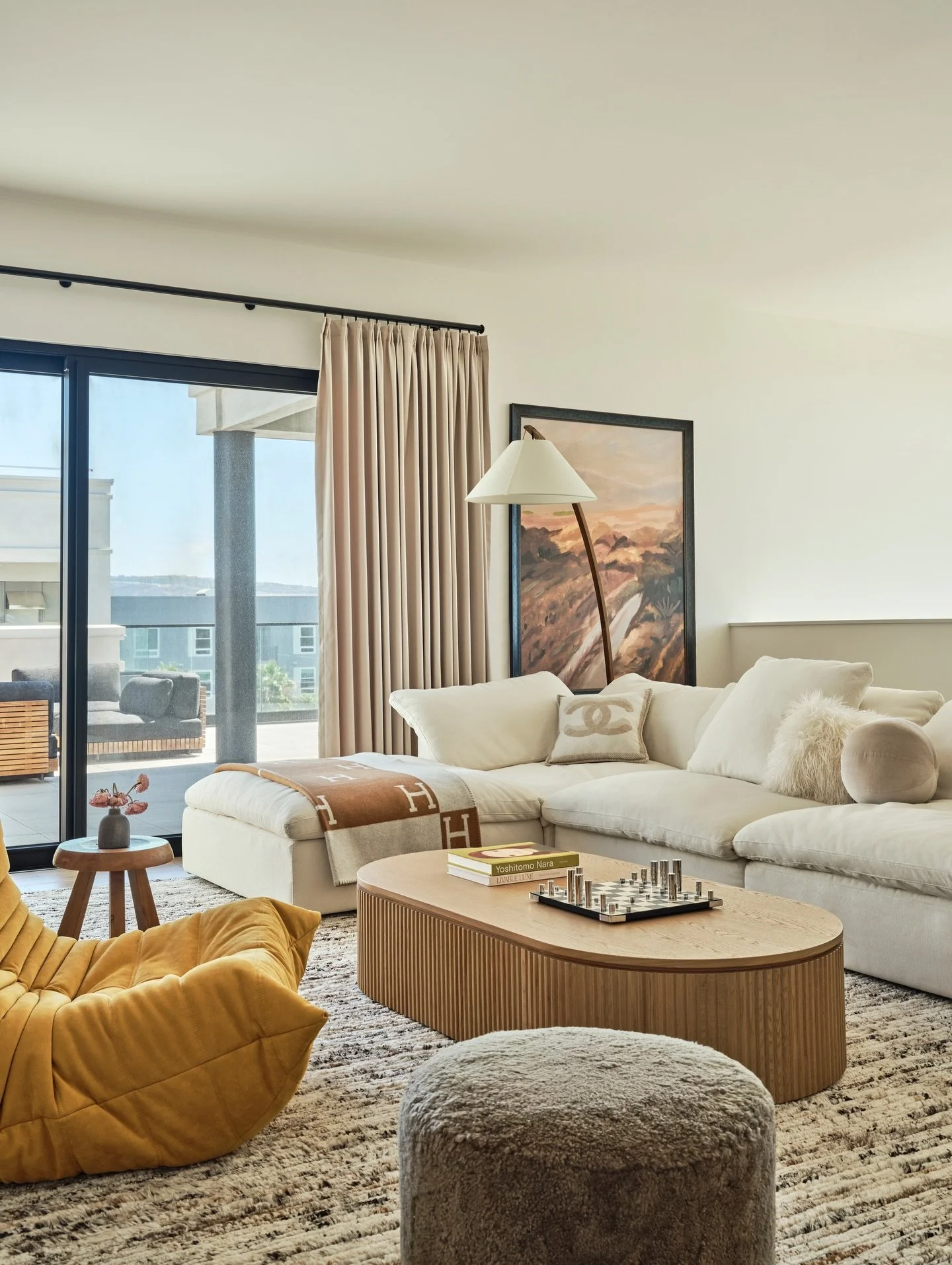 Cozy, playful, and elegant 🧡 A family room designed to be lived in~ soft, layered, and full of joy☺️ 

Designed and curated by me 
Photographed by @madelinetolle