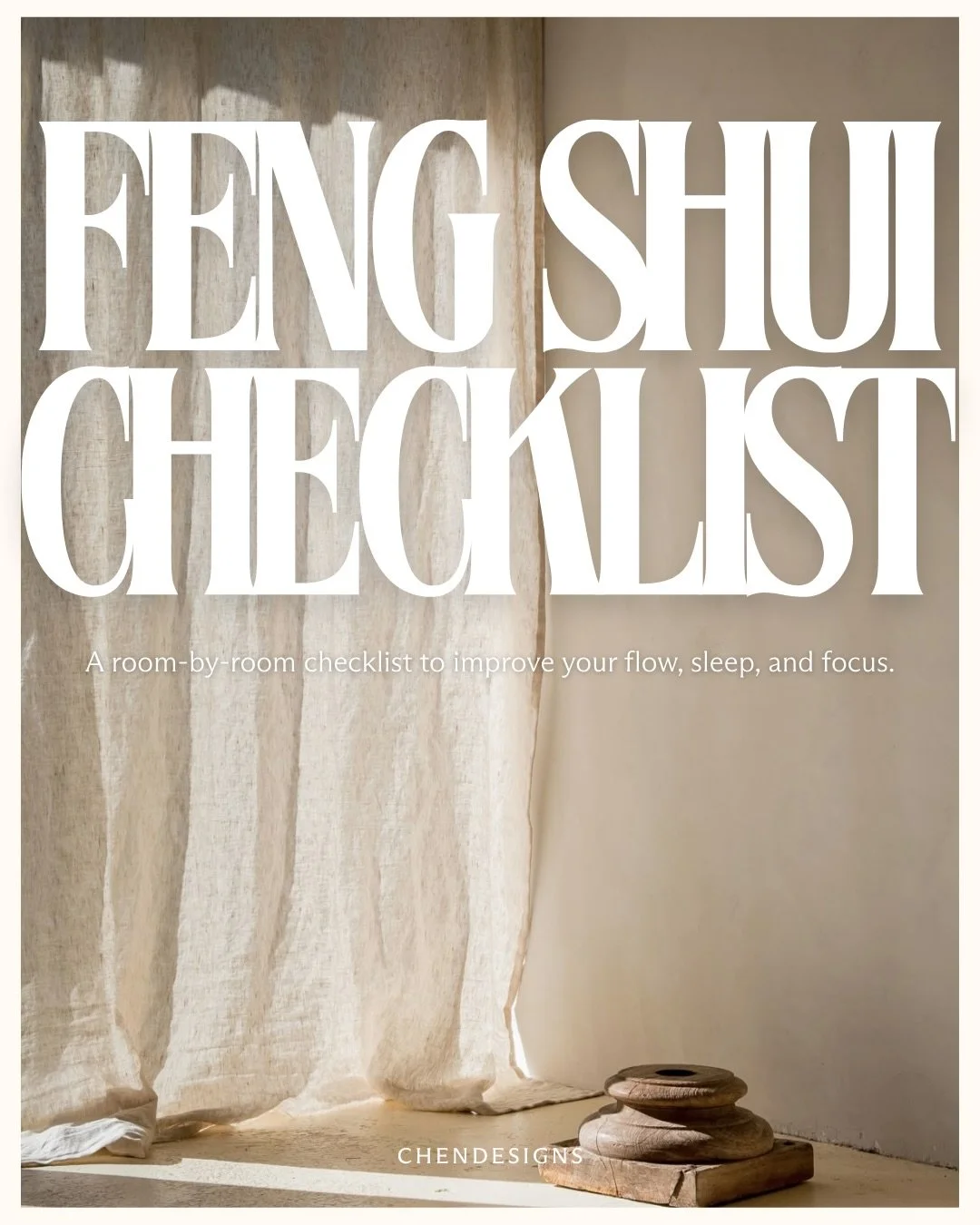 Feng Shui has always been a big part of my life growing up. My family cares deeply about it, and because of that, I naturally bring it into my practice and into the conversations I have with my clients.

I created this Feng Shui Room by Room Checklis
