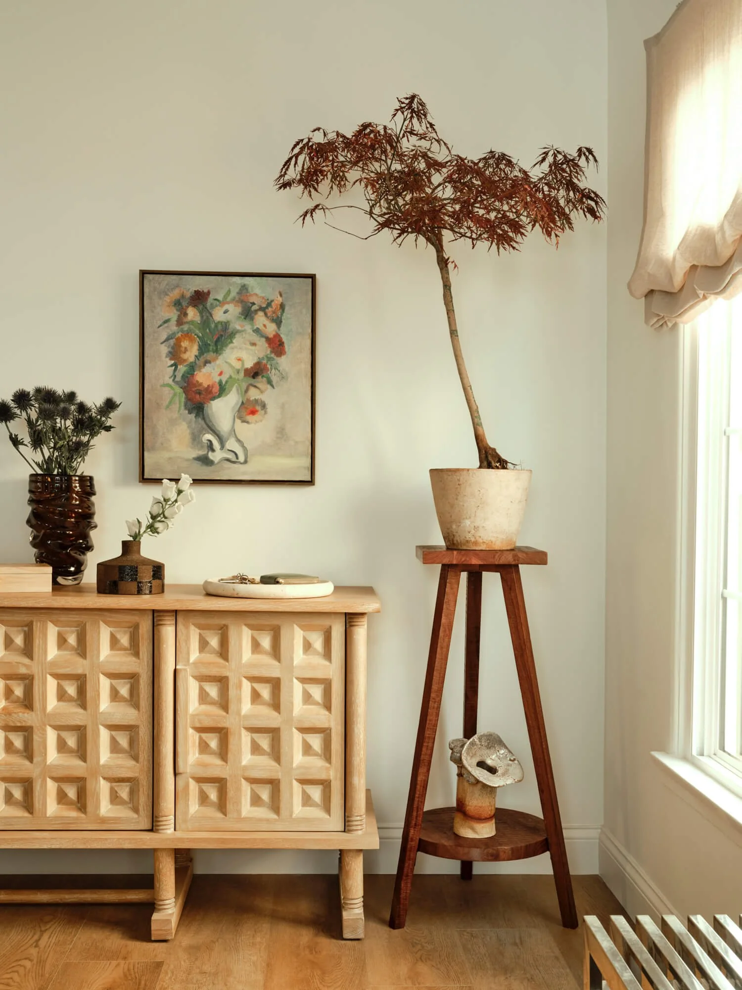 Crate and Barrel's Honore 75" Oak Wood Media Console by Athena Calderone