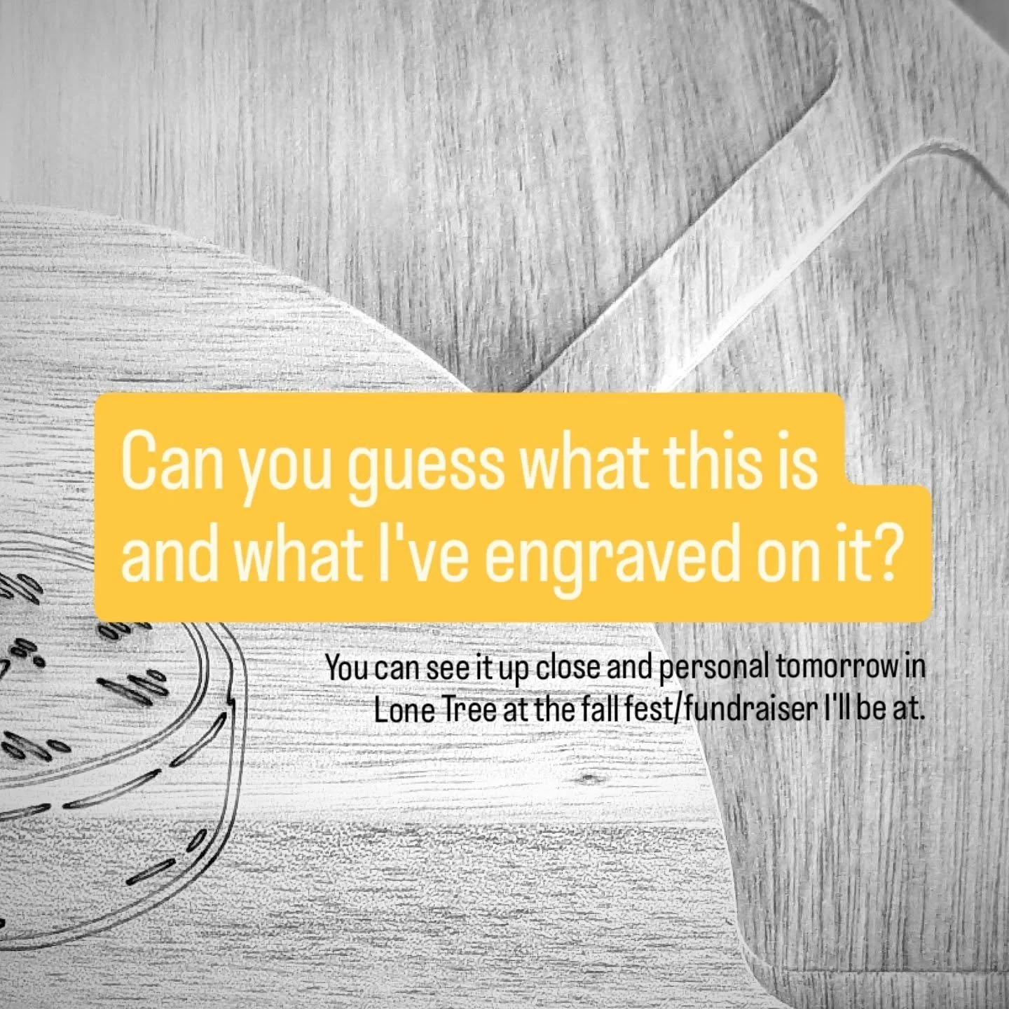 My daughter Mary and I will be at the @wings.colorado Fall Fest & Fundraiser tomorrow (10/25)!
Can you guess what this mystery item is — and what I’ve engraved on it for the silent auction? π Bonus hint: it comes with a gift card to