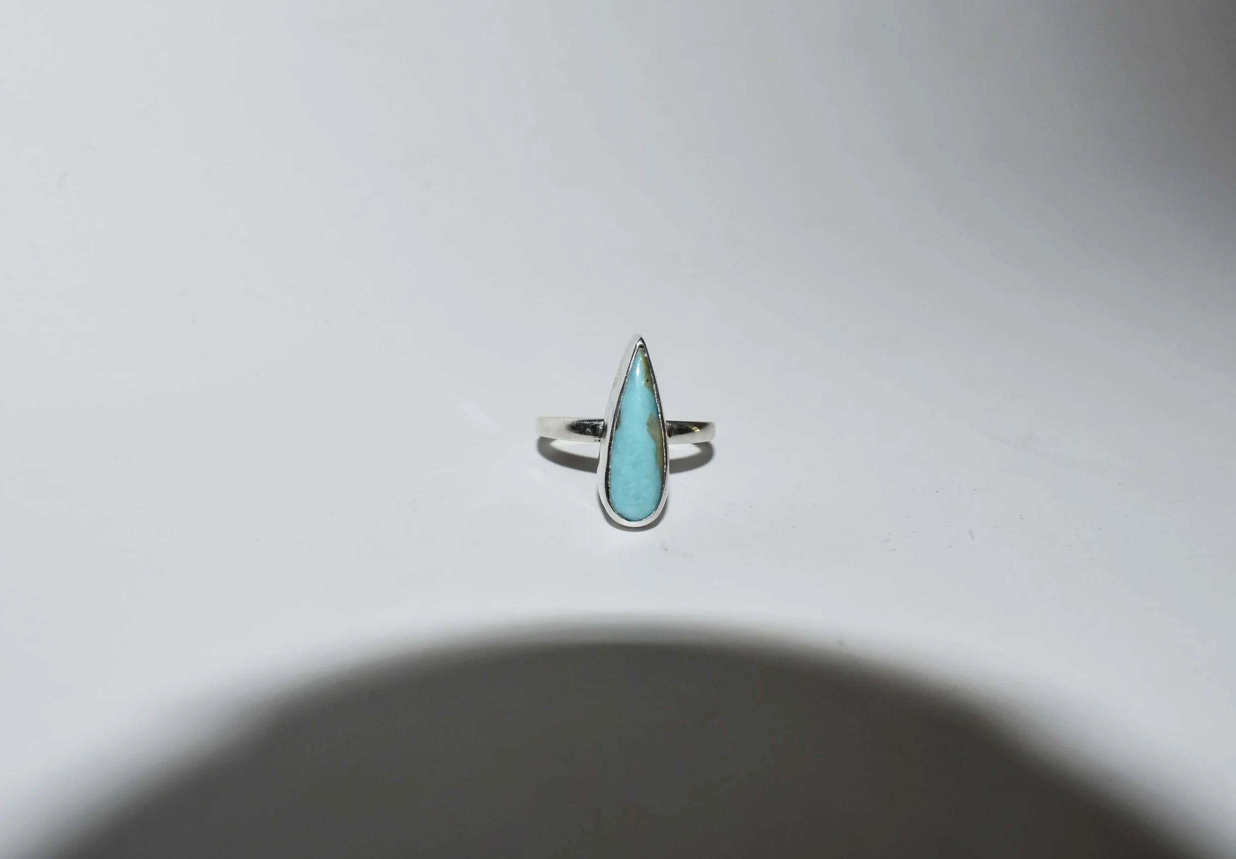 Turquoise Cabochon Teardrop Sterling Silver Ring