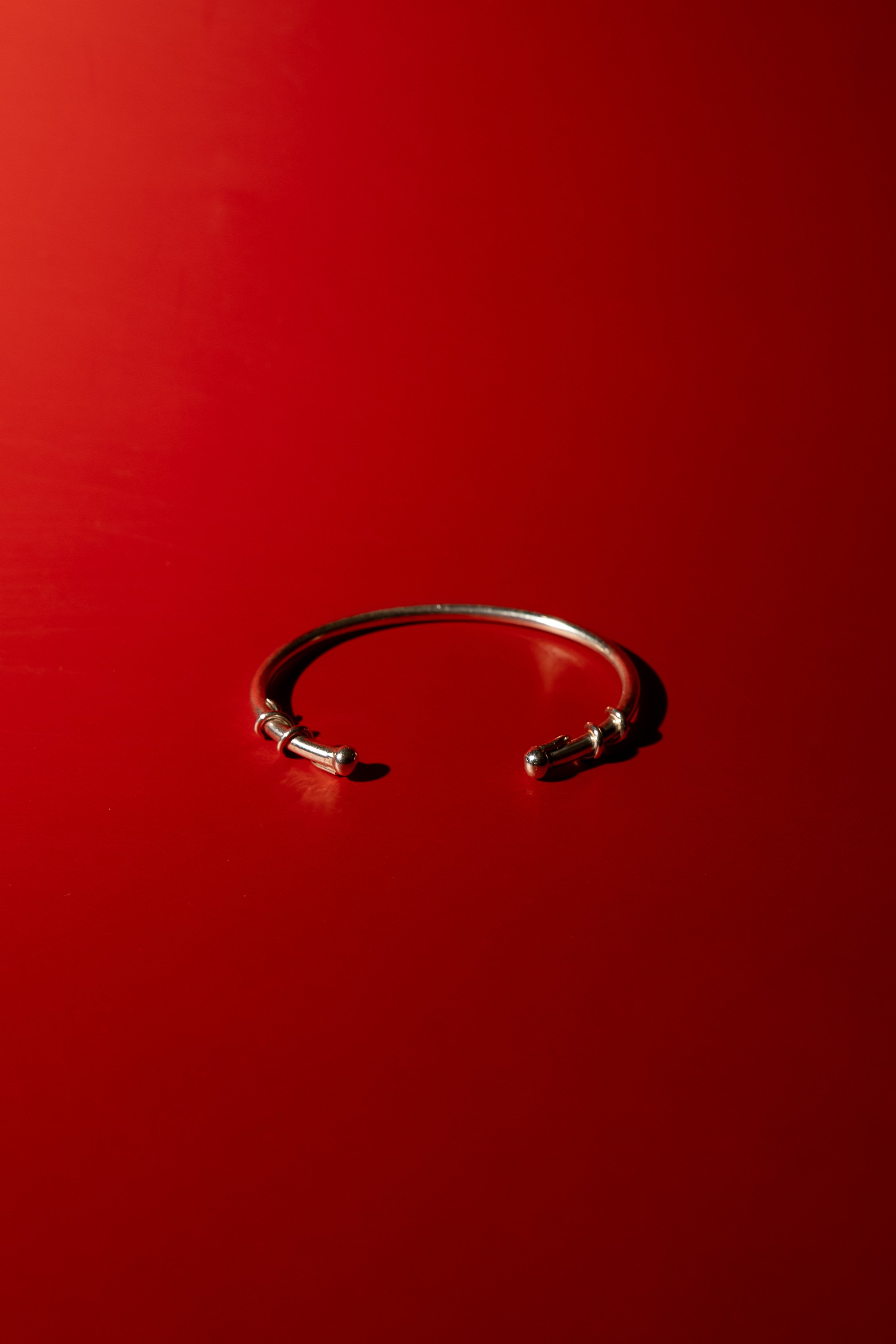 Plain Sterling Silver Capsule Cuff, Chubby