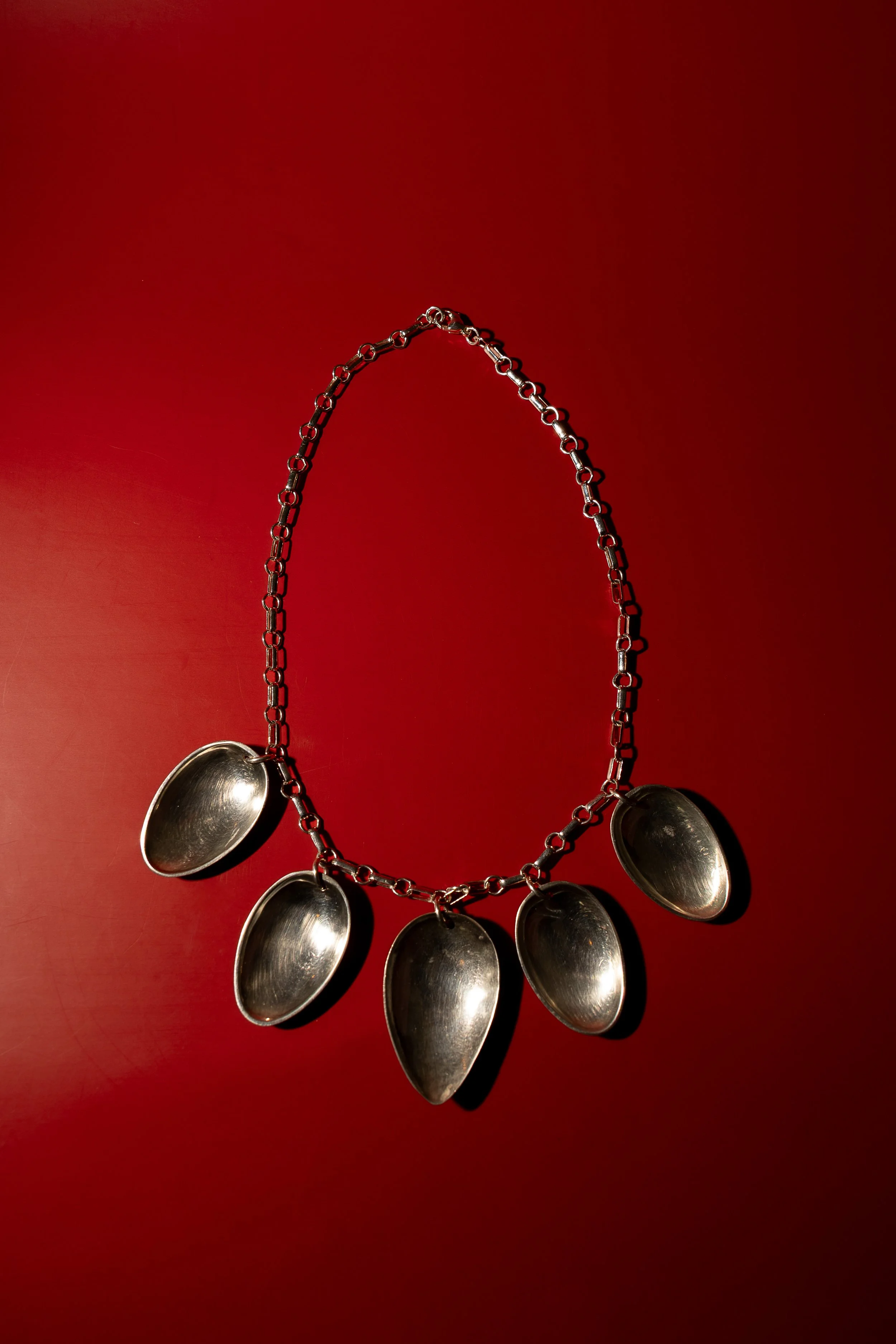 Silver Spoon Droplet Necklace