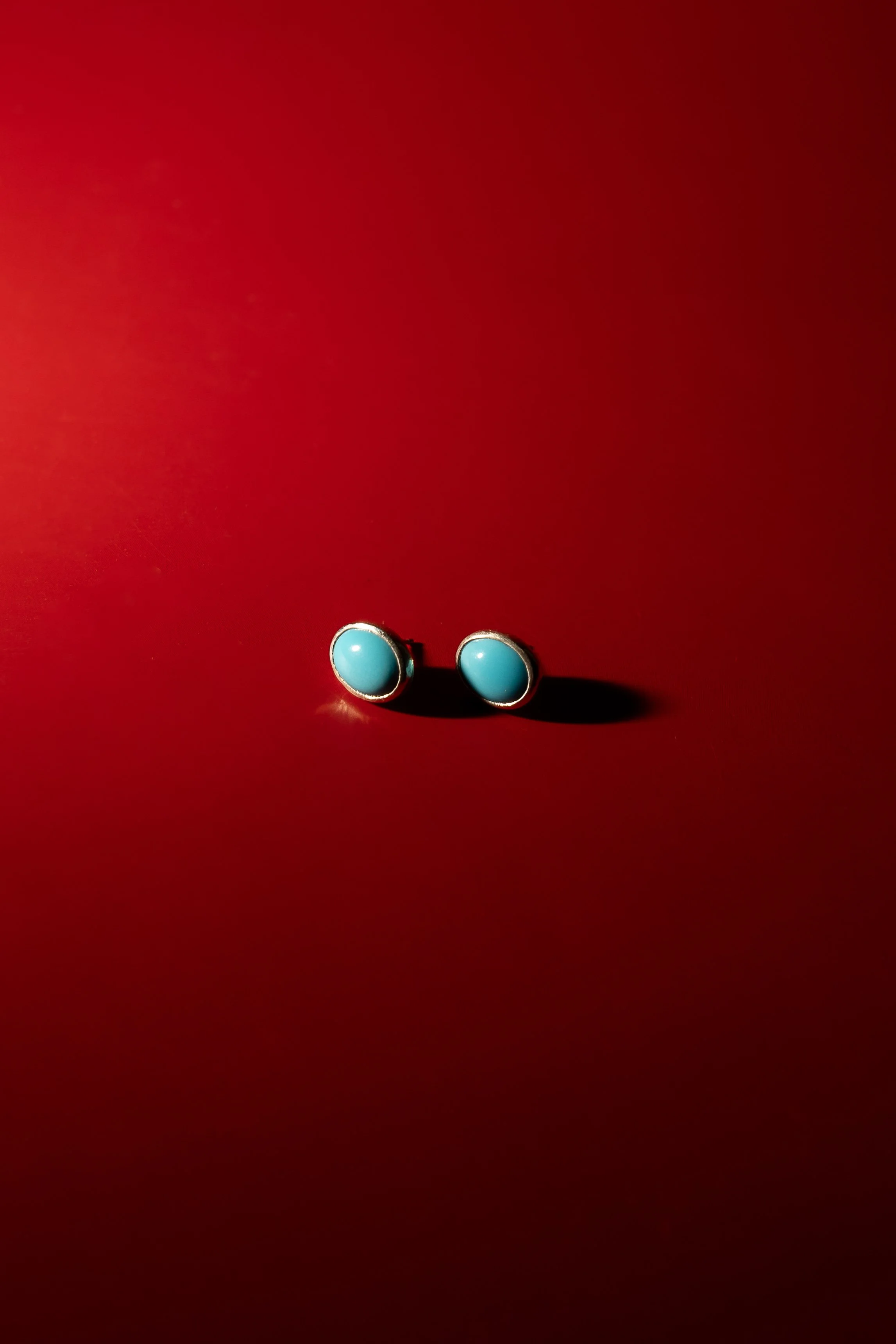 Turquoise Cabochon Oval Sterling Silver Studs