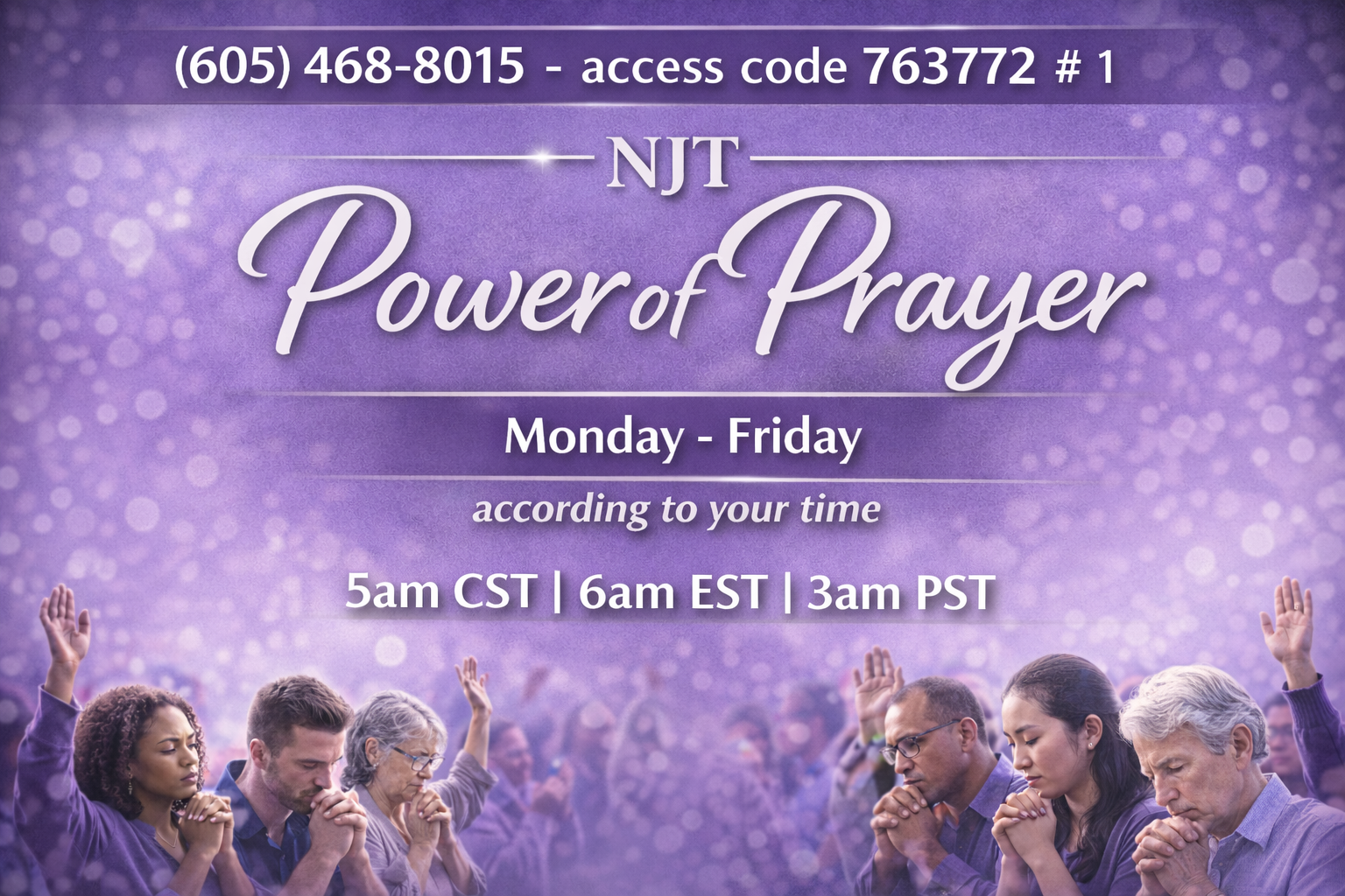 Flyer advertising morning prayer by phone