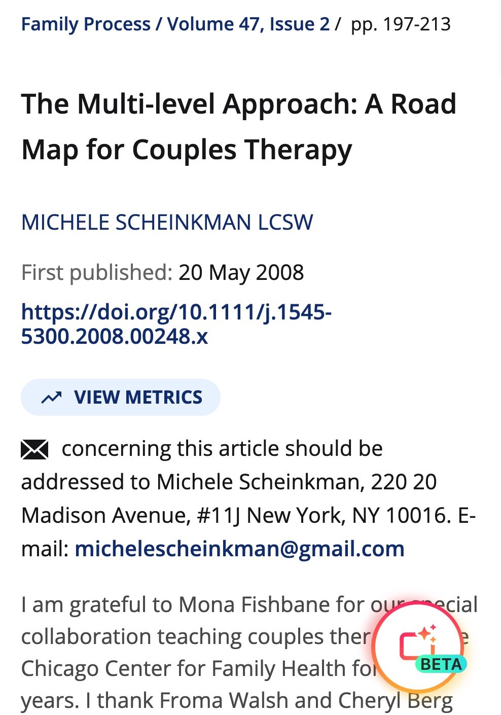 Cover of Multi-level Approach to Couples Therapy