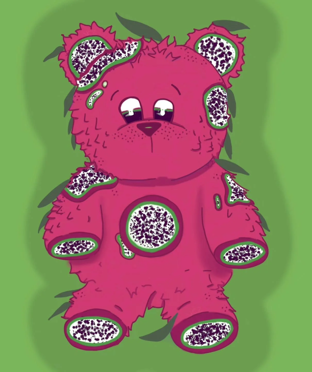 LATEST BEAR DROP!!! 
This time dragonfruit 

#fruit #bear #teddybear #artist #artwork #digitalart #cartoon #characterdesign #dragonfruit #cute #prints