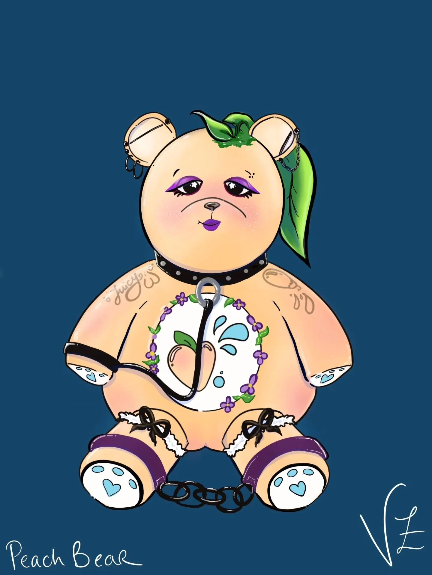 Meet Peach Bear! 🍑 

My latest Fruit Bear design, the first 18+ NSFW &amp; kink centric bear. Stickers coming soon!!

#kink #bdsm #artistsoninstagram #stickers #characterdesign