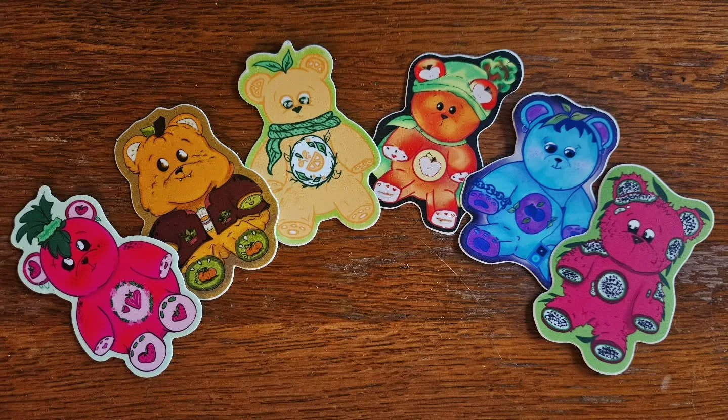 The fruit bear universe continues to grow!! 🥰
Feat: All bears upto this point 

#stickers #fruitbears #artistsoninstagram #characters #smallbusiness