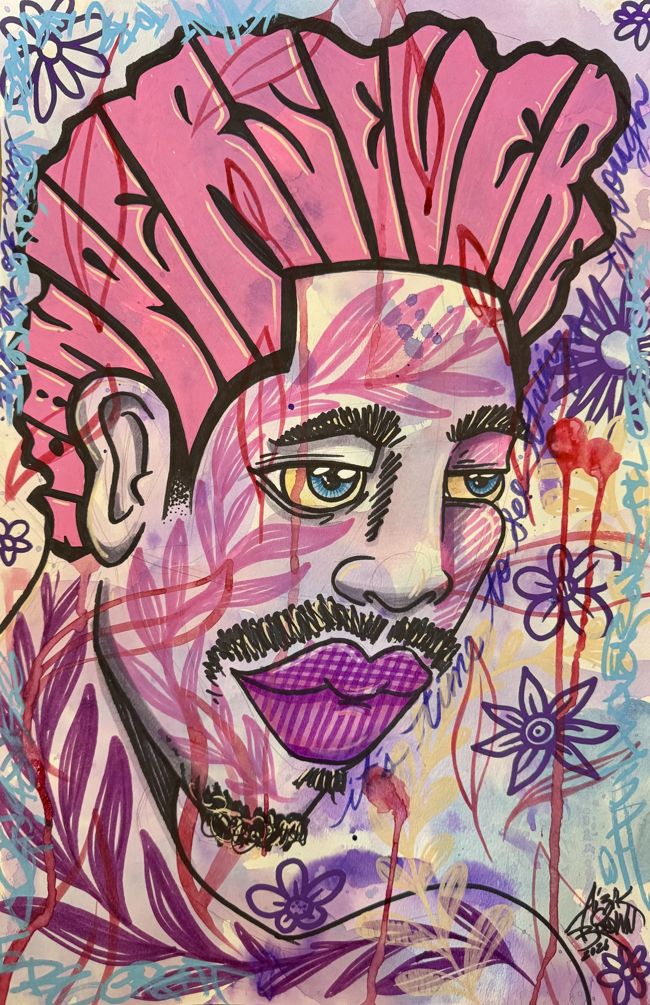 I Can Persevere, Mixed Media on Paper, 12" x 18", 2026