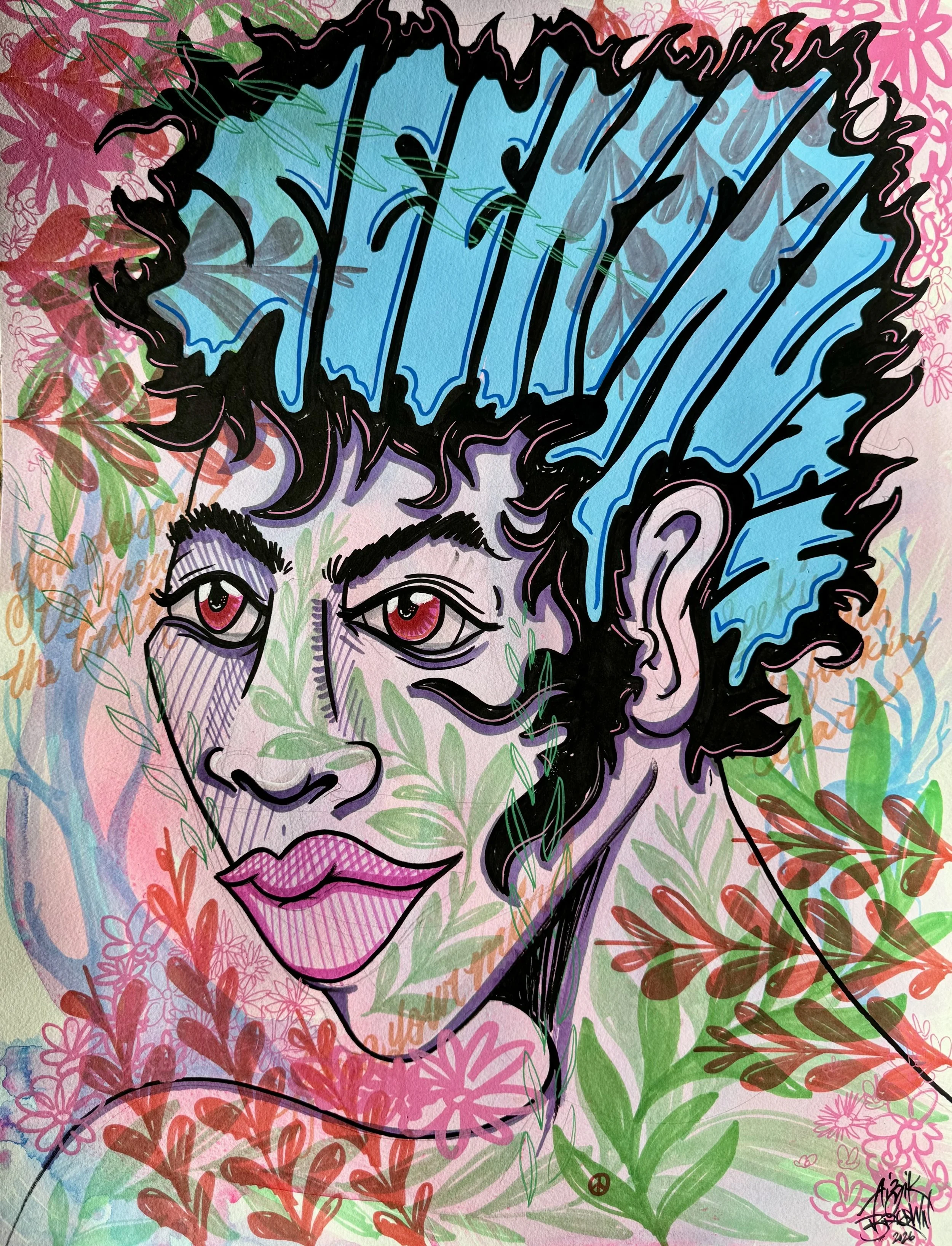 Seeking Truth, Mixed Media on Paper, 18" x 24", 2026